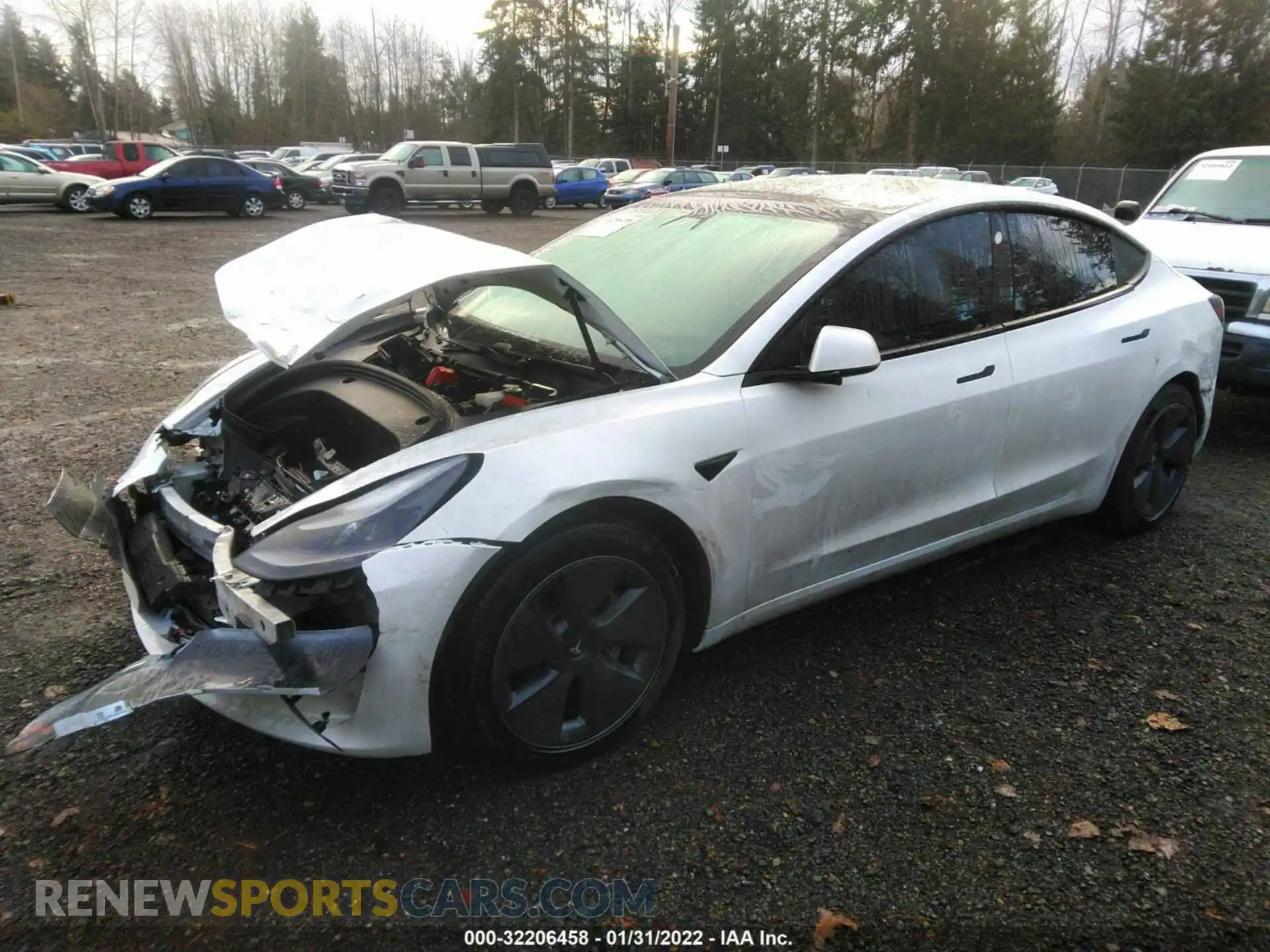 2 Photograph of a damaged car 5YJ3E1EA8MF870821 TESLA MODEL 3 2021