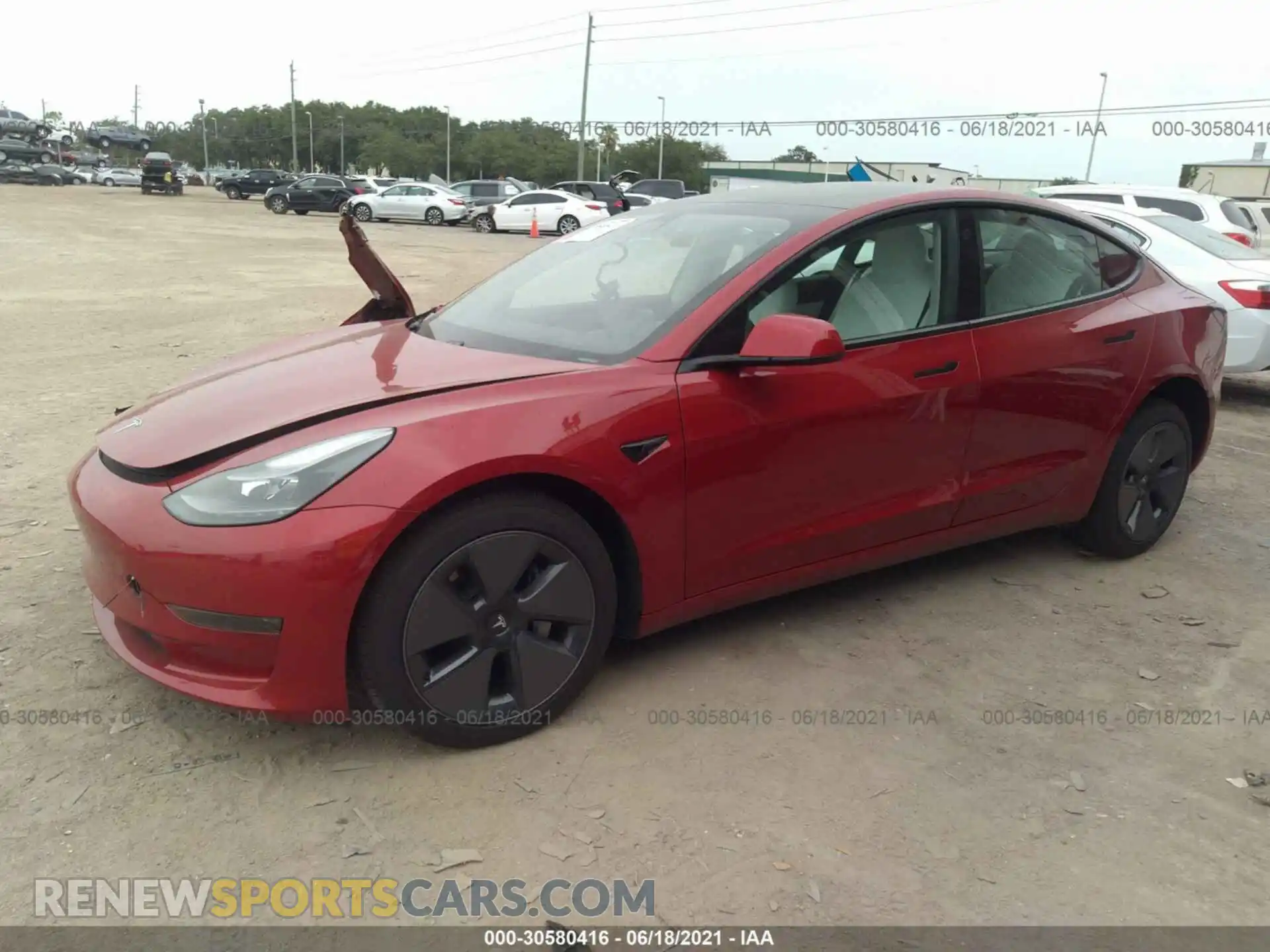 2 fotografías del automóvil dañado 5YJ3E1EA8MF871208 TESLA MODEL 3 2021