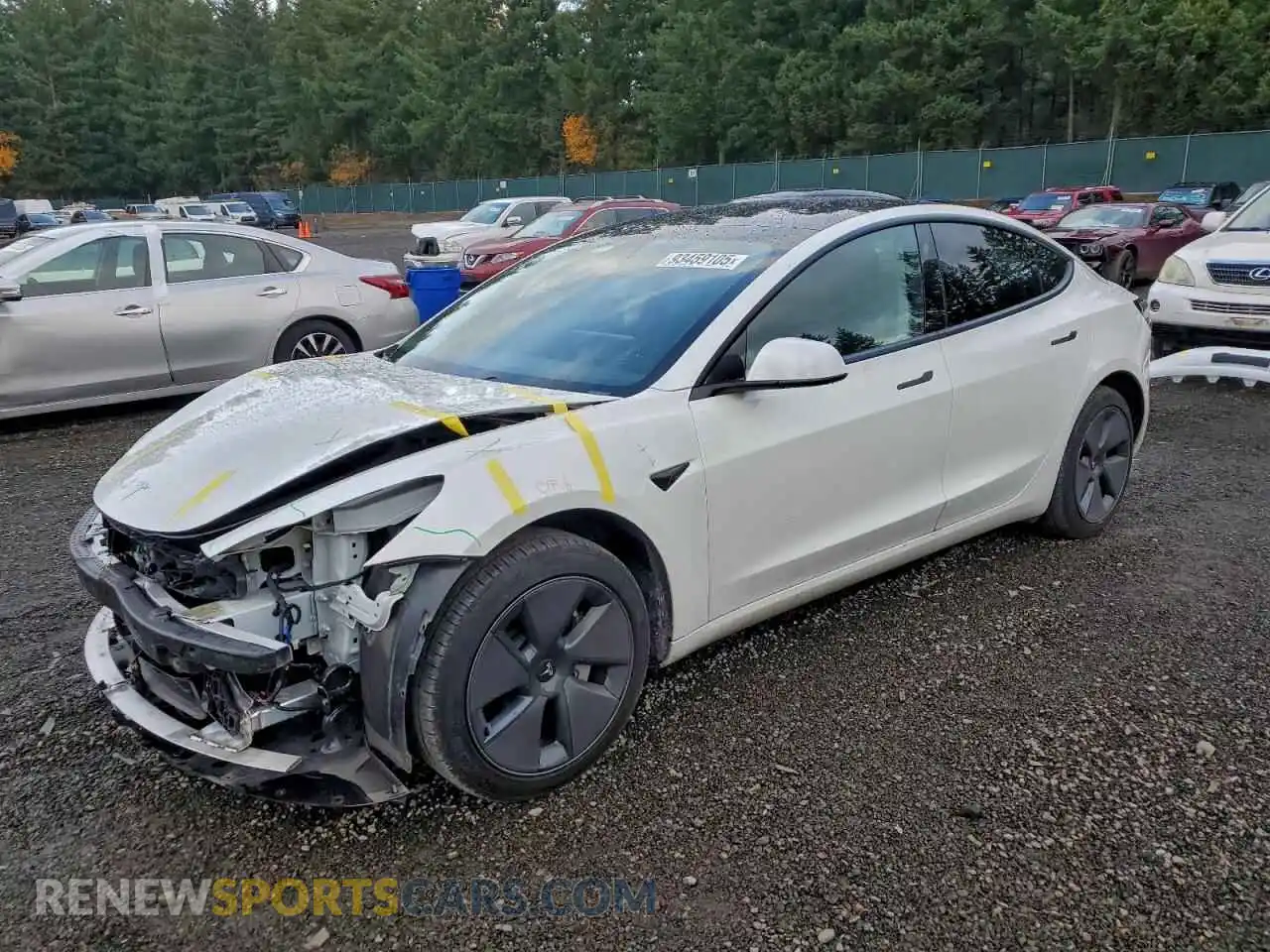 1 Photograph of a damaged car 5YJ3E1EA8MF877025 TESLA MODEL 3 2021