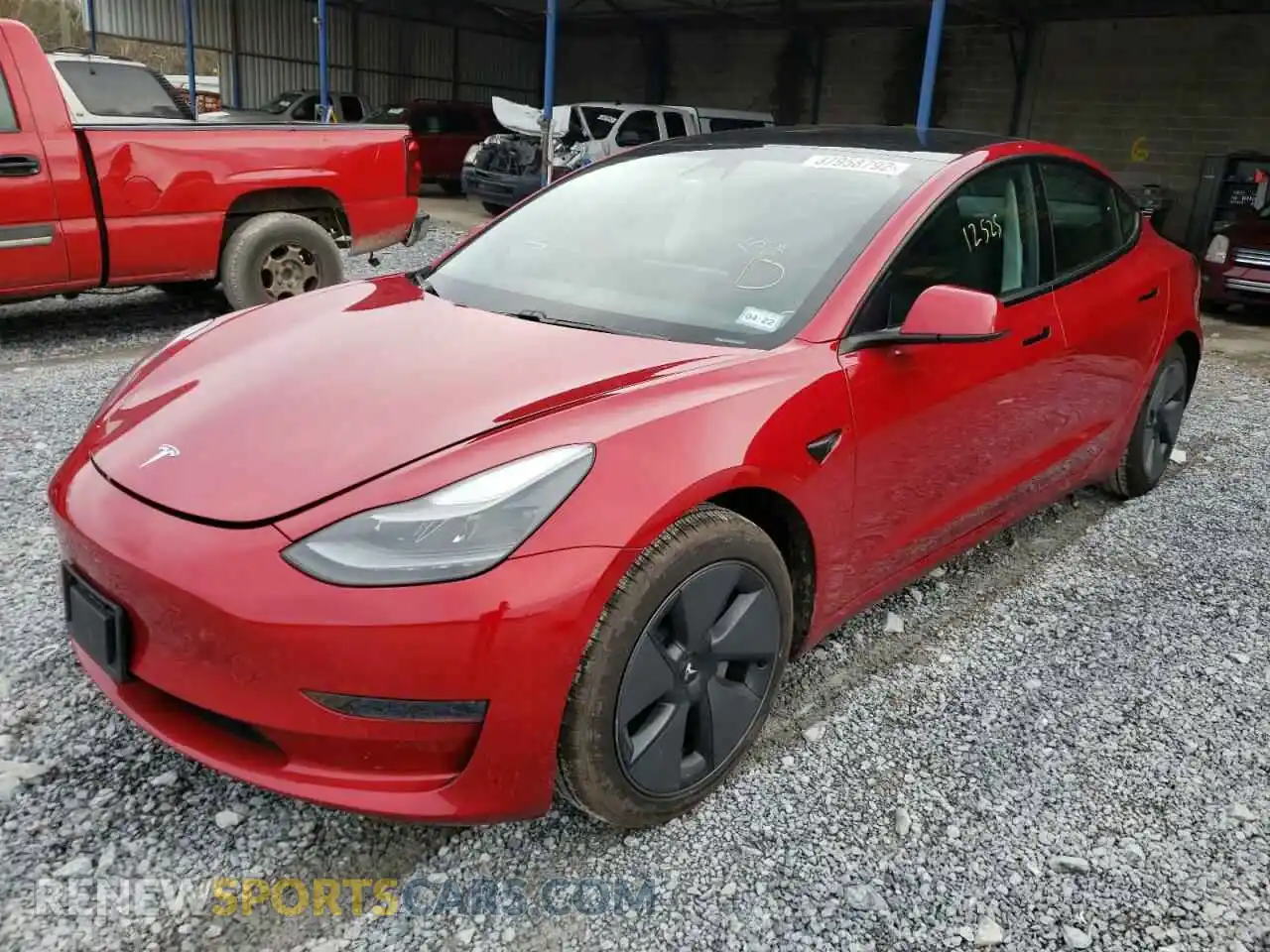 2 fotografías del automóvil dañado 5YJ3E1EA8MF915059 TESLA MODEL 3 2021