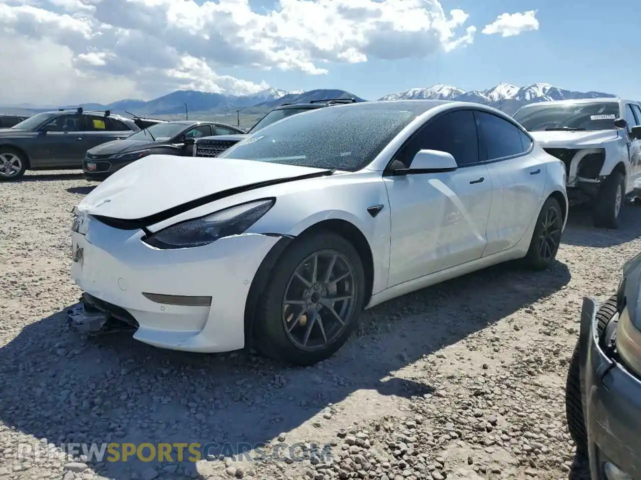 1 Photograph of a damaged car 5YJ3E1EA8MF922416 TESLA MODEL 3 2021