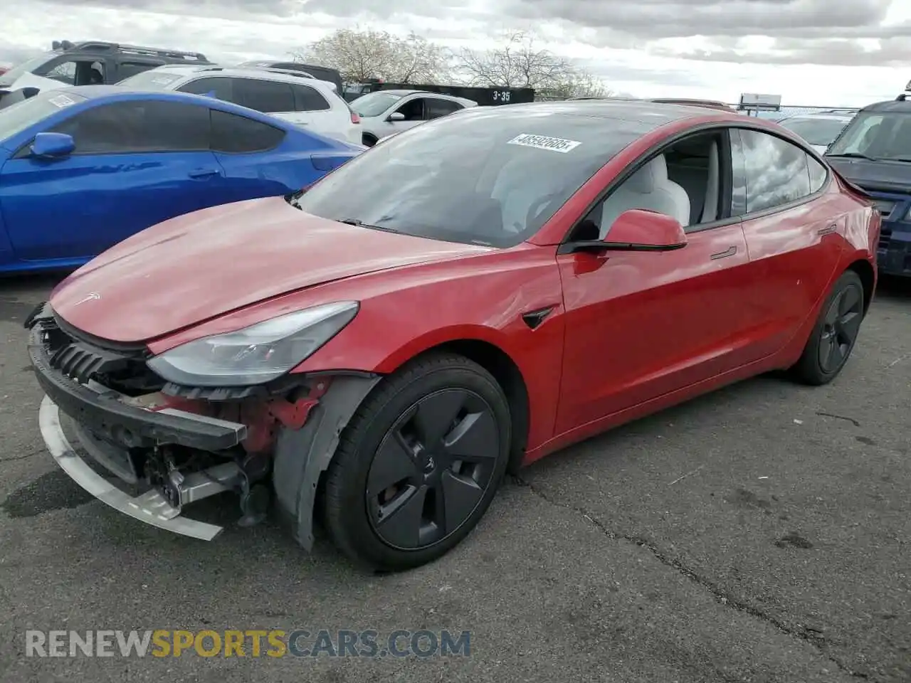 1 Photograph of a damaged car 5YJ3E1EA8MF978257 TESLA MODEL 3 2021