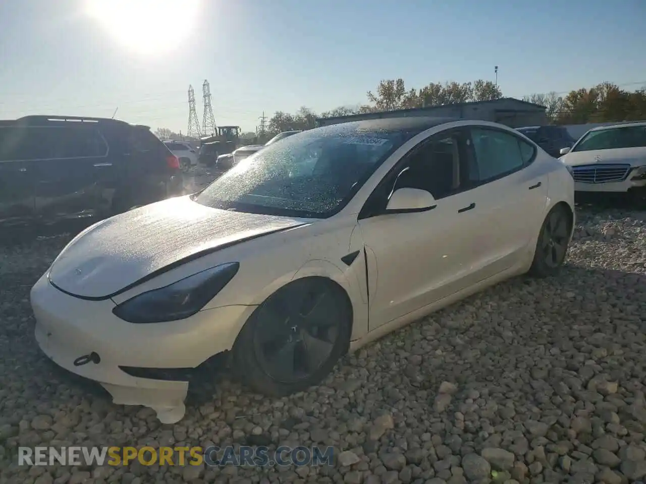 1 Photograph of a damaged car 5YJ3E1EA8MF986293 TESLA MODEL 3 2021