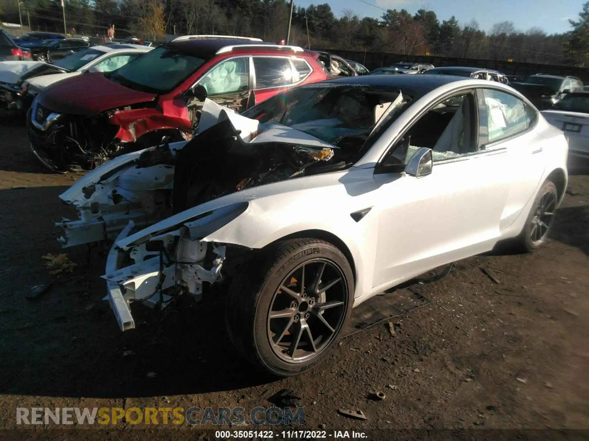 2 Photograph of a damaged car 5YJ3E1EA8MF991641 TESLA MODEL 3 2021