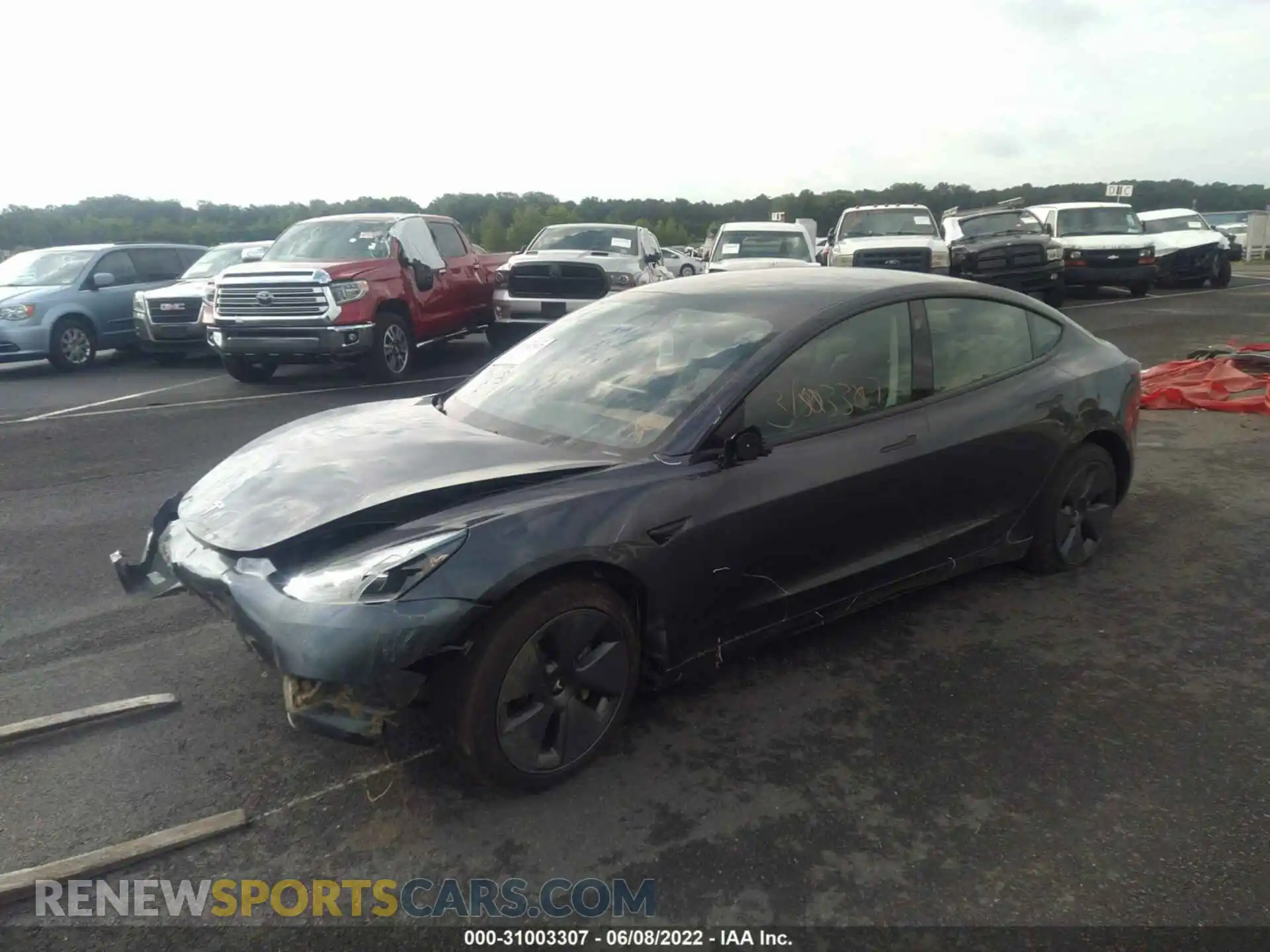 2 fotografías del automóvil dañado 5YJ3E1EA9MF017439 TESLA MODEL 3 2021