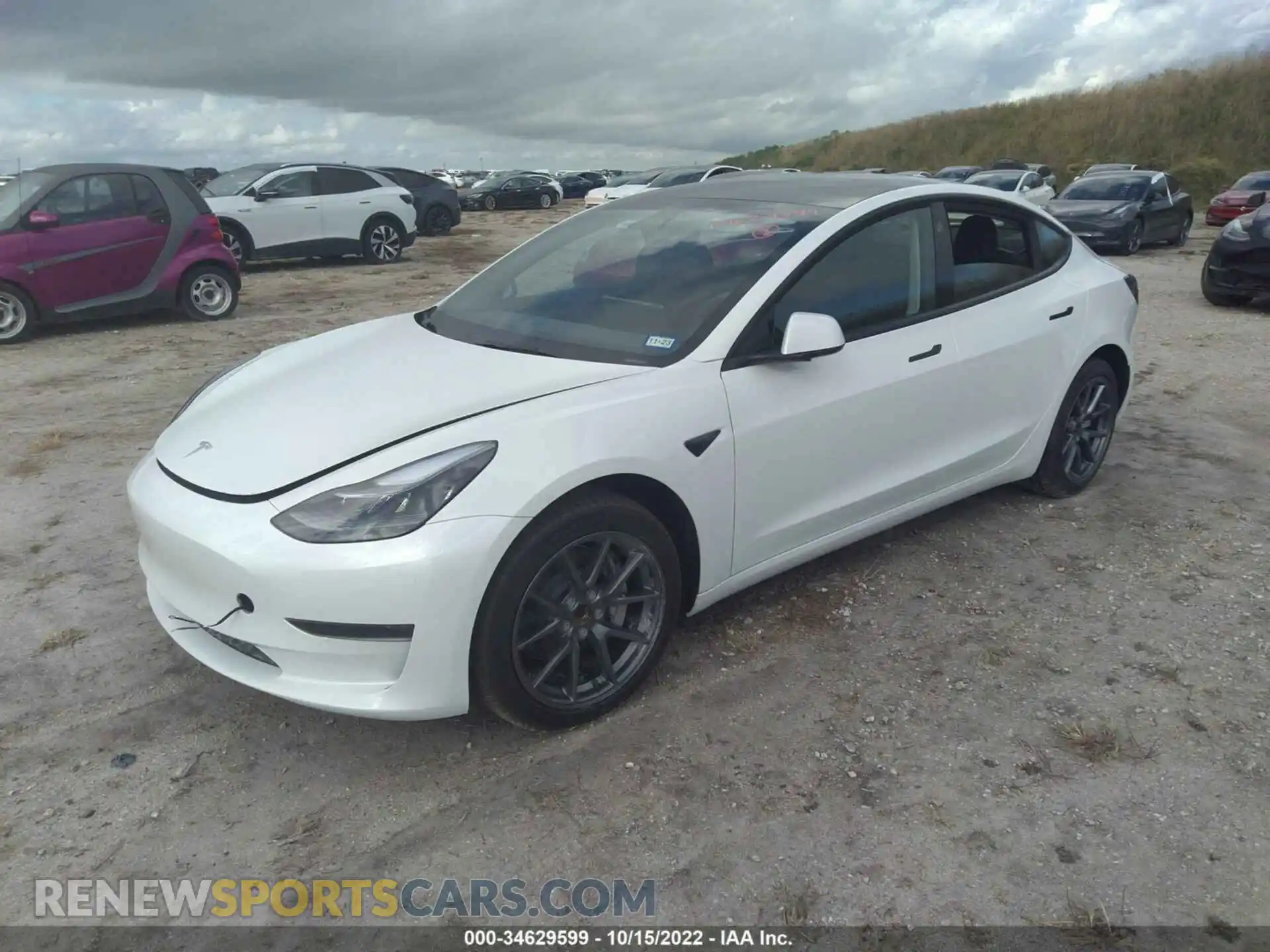 2 Photograph of a damaged car 5YJ3E1EA9MF095218 TESLA MODEL 3 2021