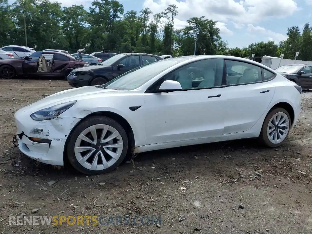 1 Photograph of a damaged car 5YJ3E1EA9MF853395 TESLA MODEL 3 2021