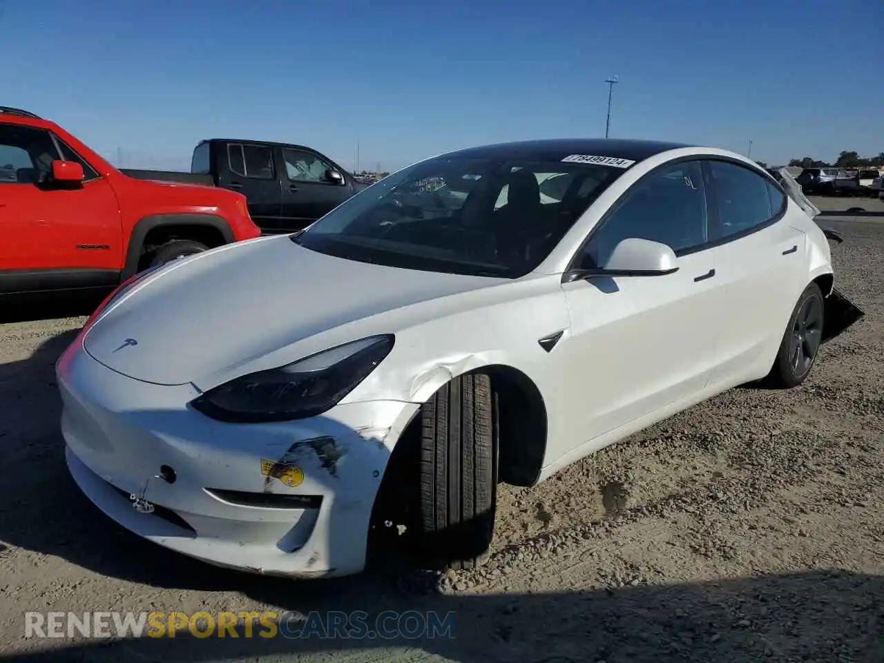 1 Photograph of a damaged car 5YJ3E1EA9MF873842 TESLA MODEL 3 2021