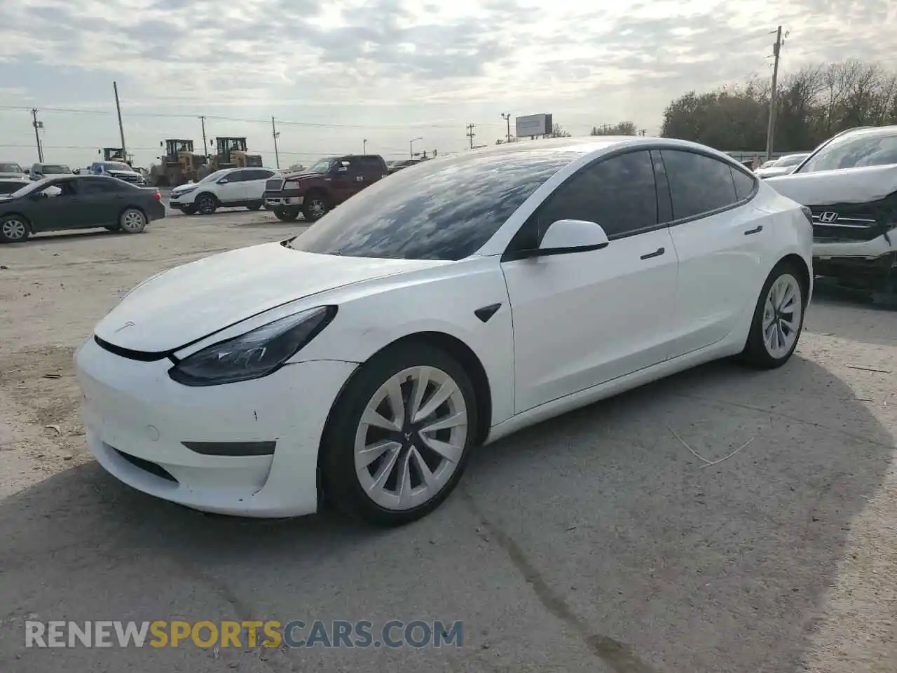 1 Photograph of a damaged car 5YJ3E1EA9MF913465 TESLA MODEL 3 2021