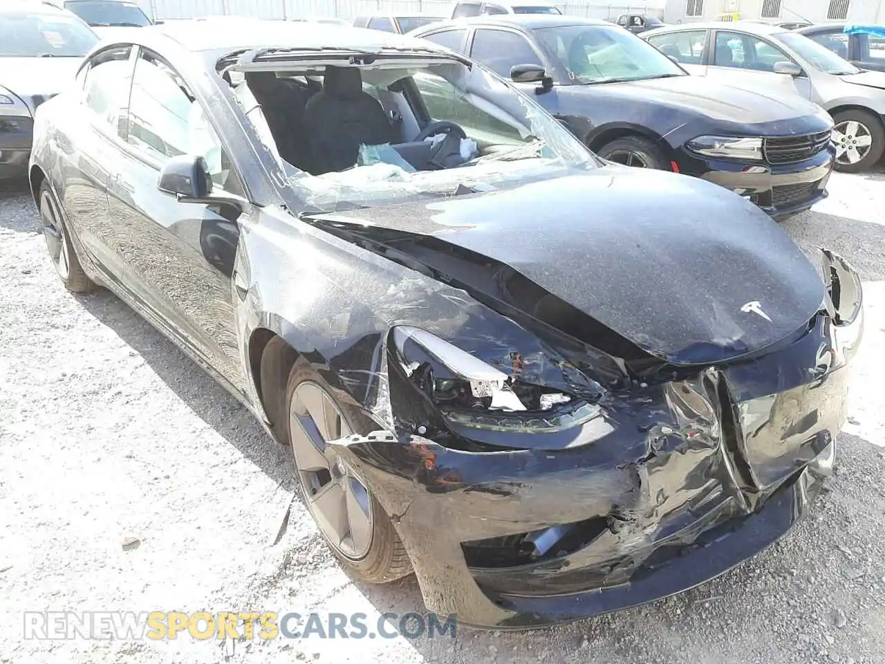 1 Photograph of a damaged car 5YJ3E1EA9MF922960 TESLA MODEL 3 2021