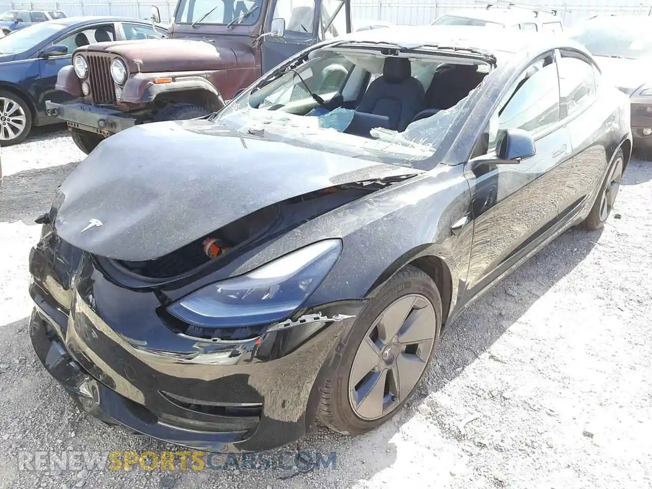 2 Photograph of a damaged car 5YJ3E1EA9MF922960 TESLA MODEL 3 2021