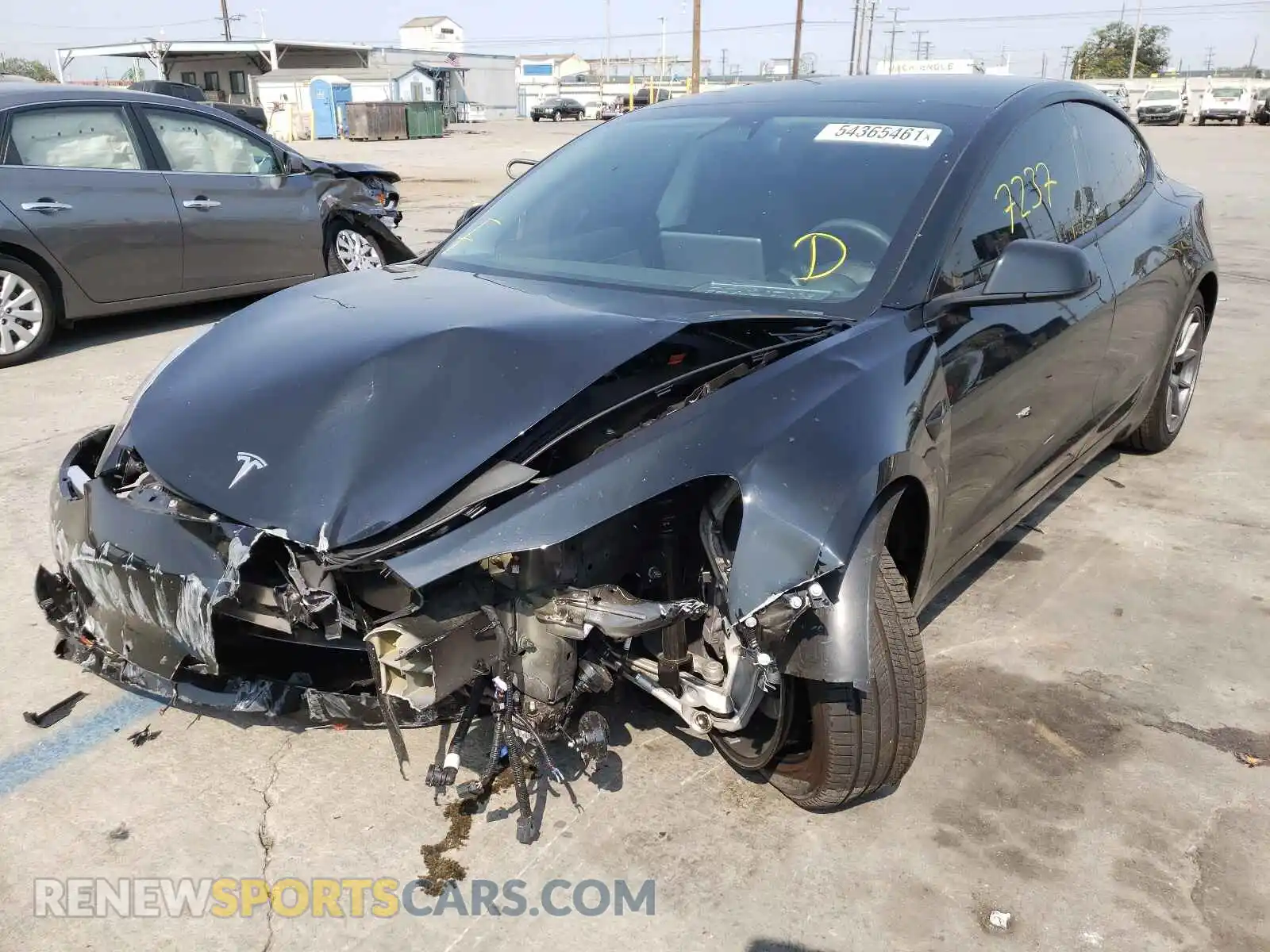 2 Photograph of a damaged car 5YJ3E1EA9MF930301 TESLA MODEL 3 2021