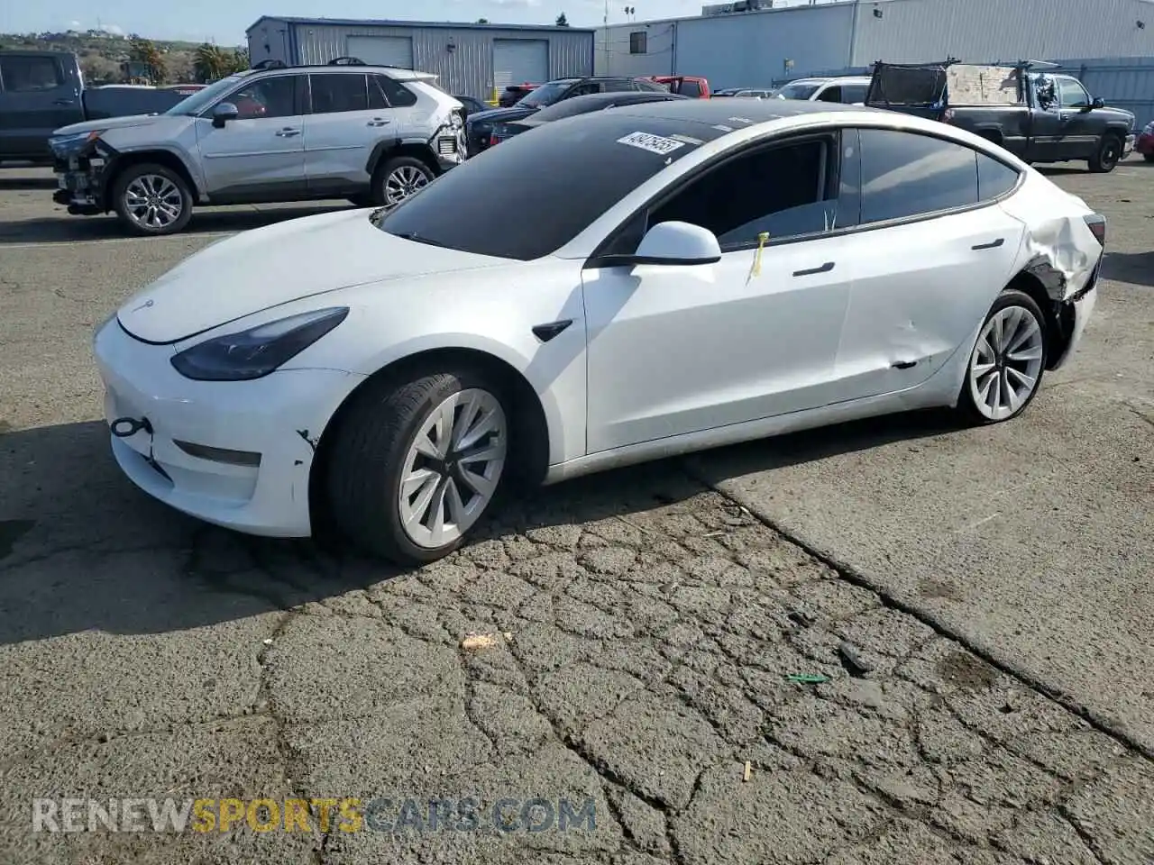 1 Photograph of a damaged car 5YJ3E1EA9MF961676 TESLA MODEL 3 2021
