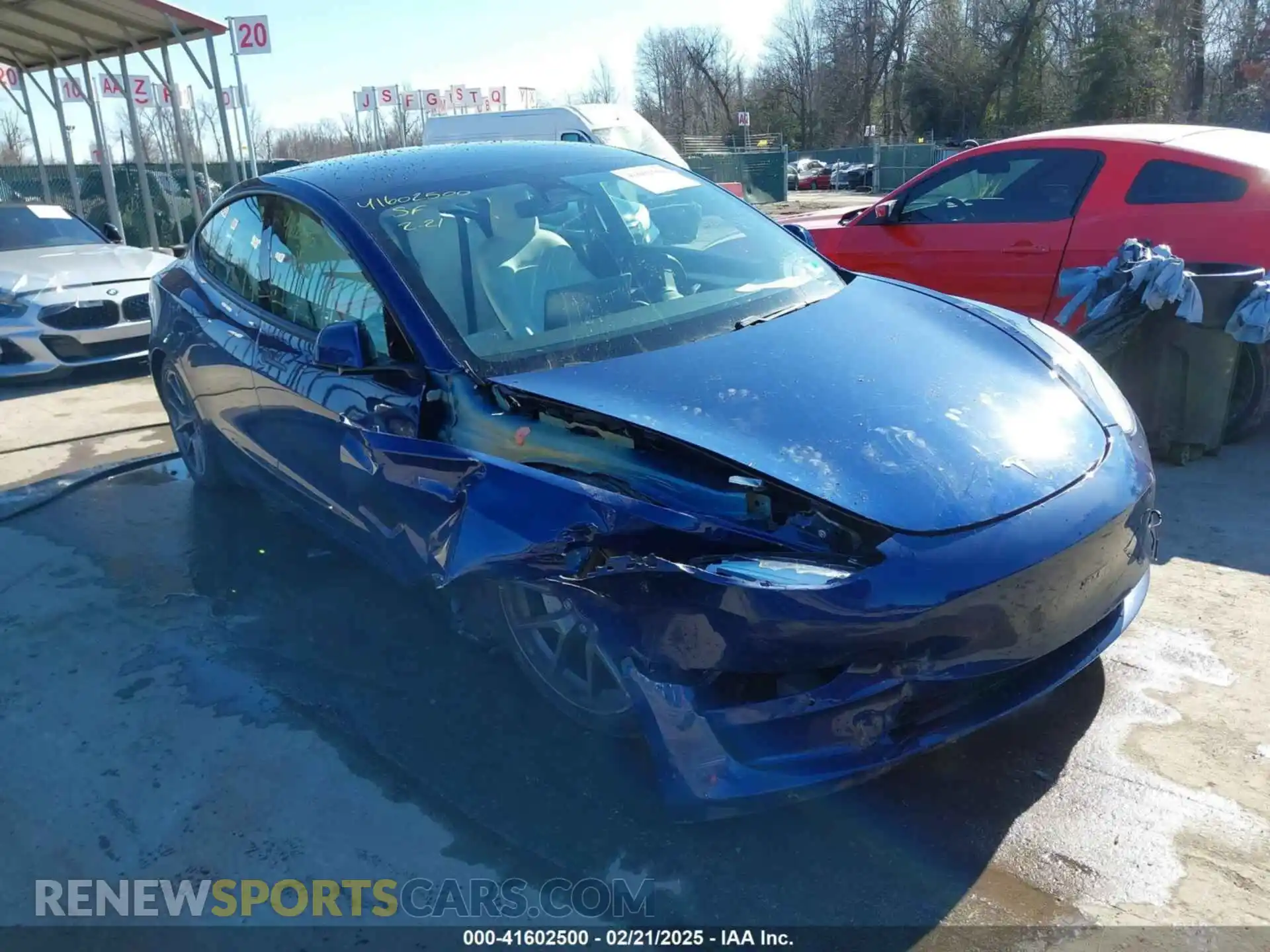 1 Photograph of a damaged car 5YJ3E1EA9MF978705 TESLA MODEL 3 2021