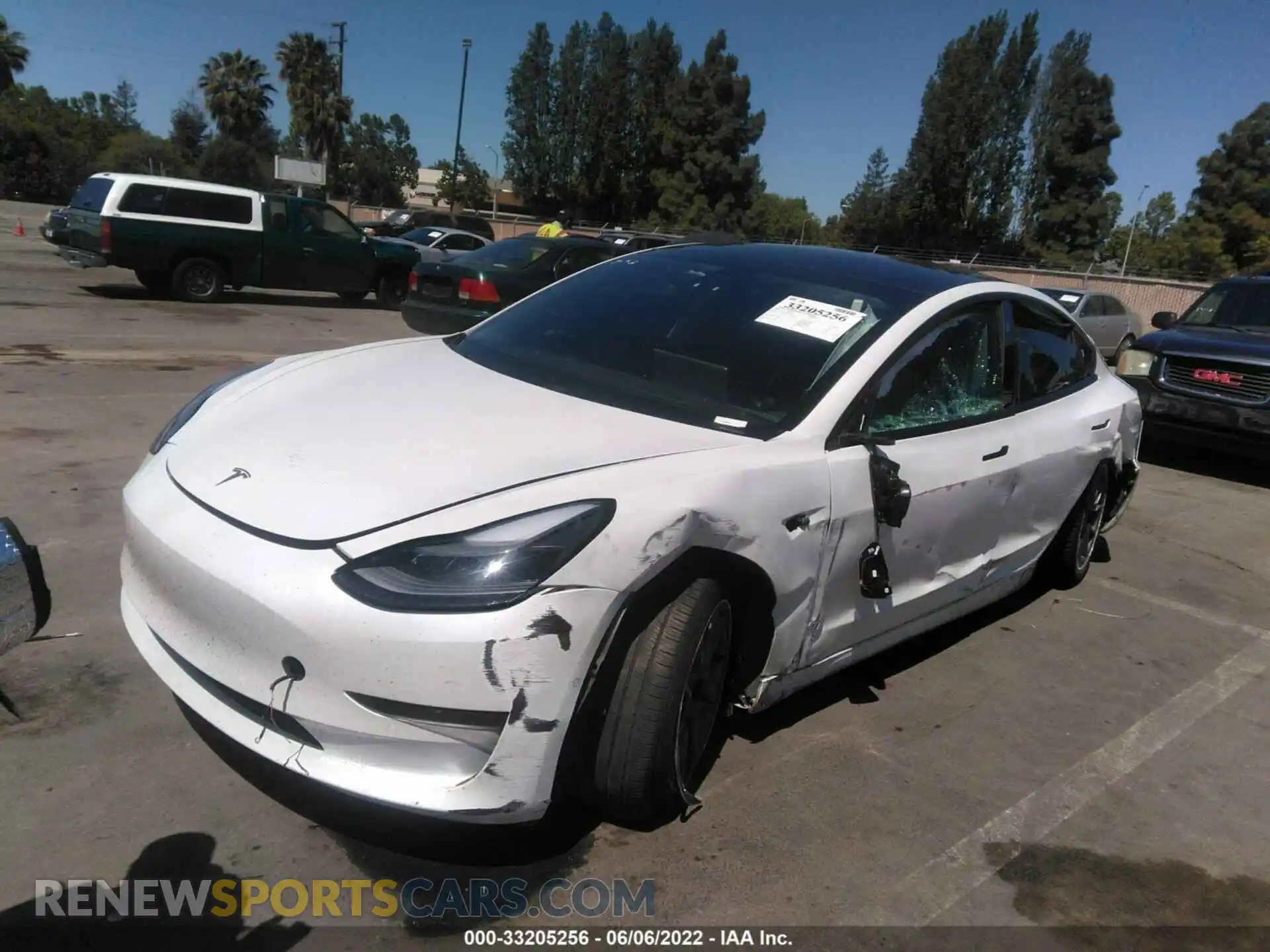2 fotografías del automóvil dañado 5YJ3E1EAXMF017515 TESLA MODEL 3 2021