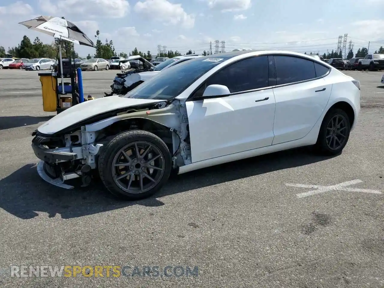 1 Photograph of a damaged car 5YJ3E1EAXMF028630 TESLA MODEL 3 2021