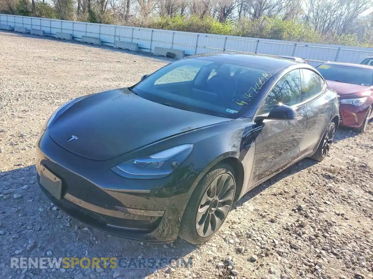 1 Photograph of a damaged car 5YJ3E1EAXMF031687 TESLA MODEL 3 2021