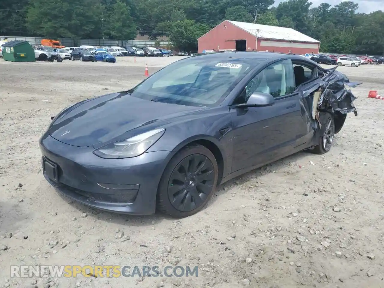 1 Photograph of a damaged car 5YJ3E1EAXMF048733 TESLA MODEL 3 2021