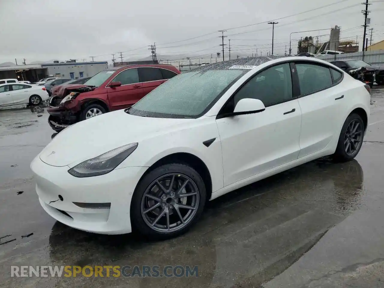 1 Photograph of a damaged car 5YJ3E1EAXMF057738 TESLA MODEL 3 2021
