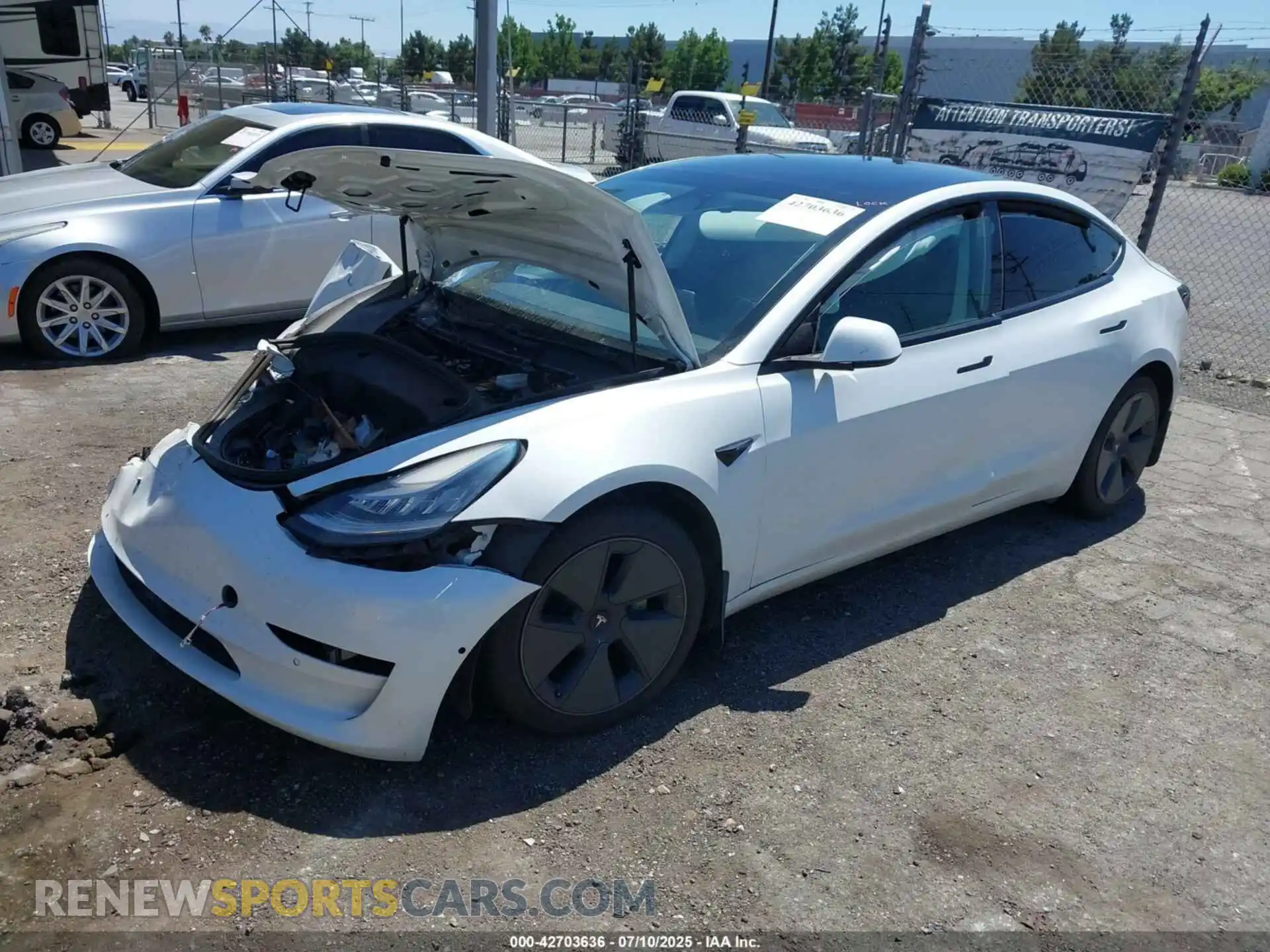 2 Photograph of a damaged car 5YJ3E1EAXMF861442 TESLA MODEL 3 2021