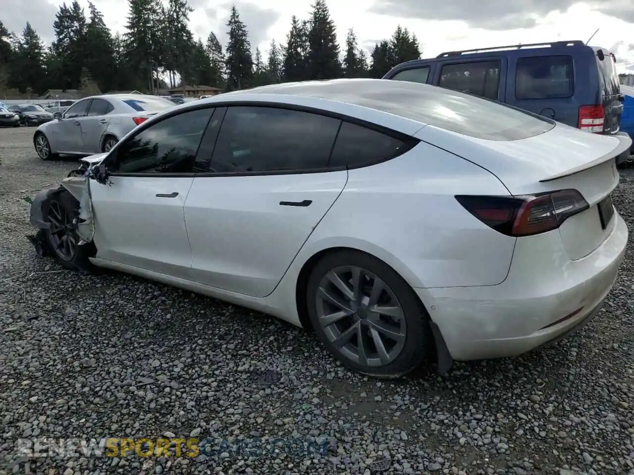 2 Photograph of a damaged car 5YJ3E1EAXMF873252 TESLA MODEL 3 2021