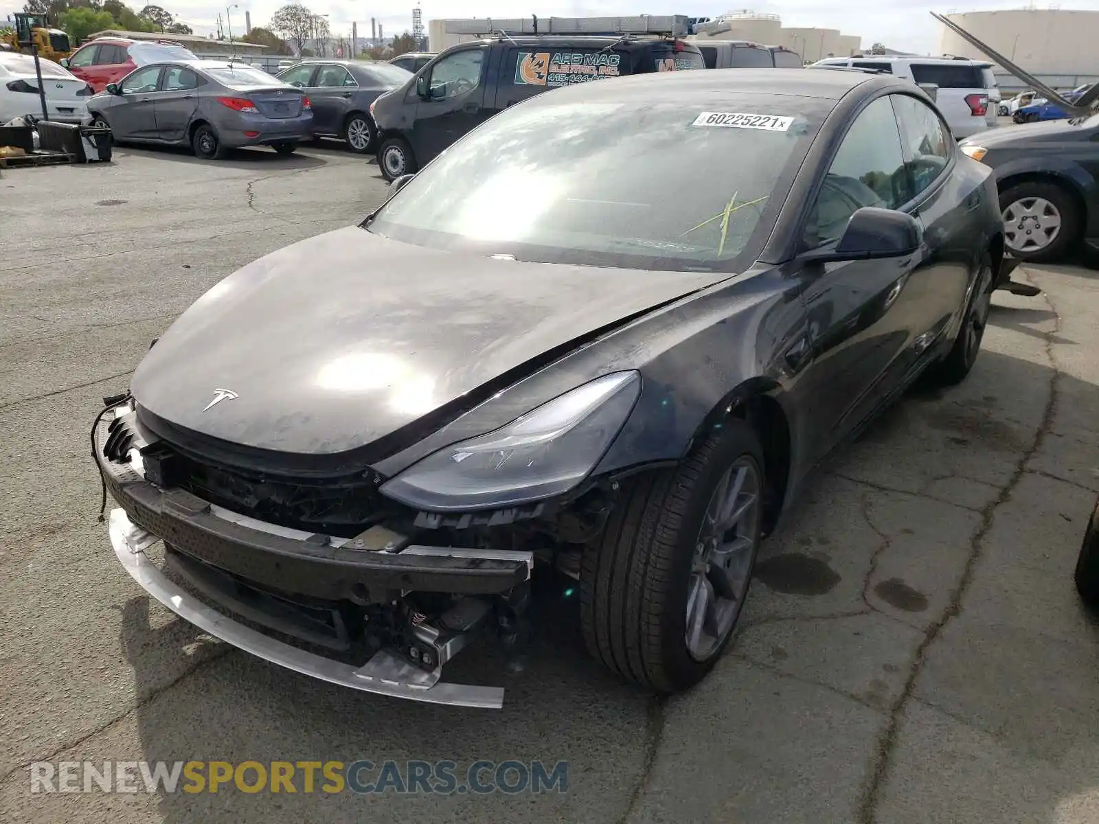 2 Photograph of a damaged car 5YJ3E1EAXMF930260 TESLA MODEL 3 2021