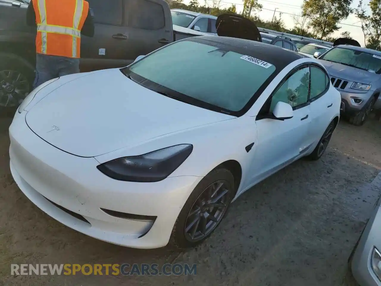 1 Photograph of a damaged car 5YJ3E1EAXMF963629 TESLA MODEL 3 2021