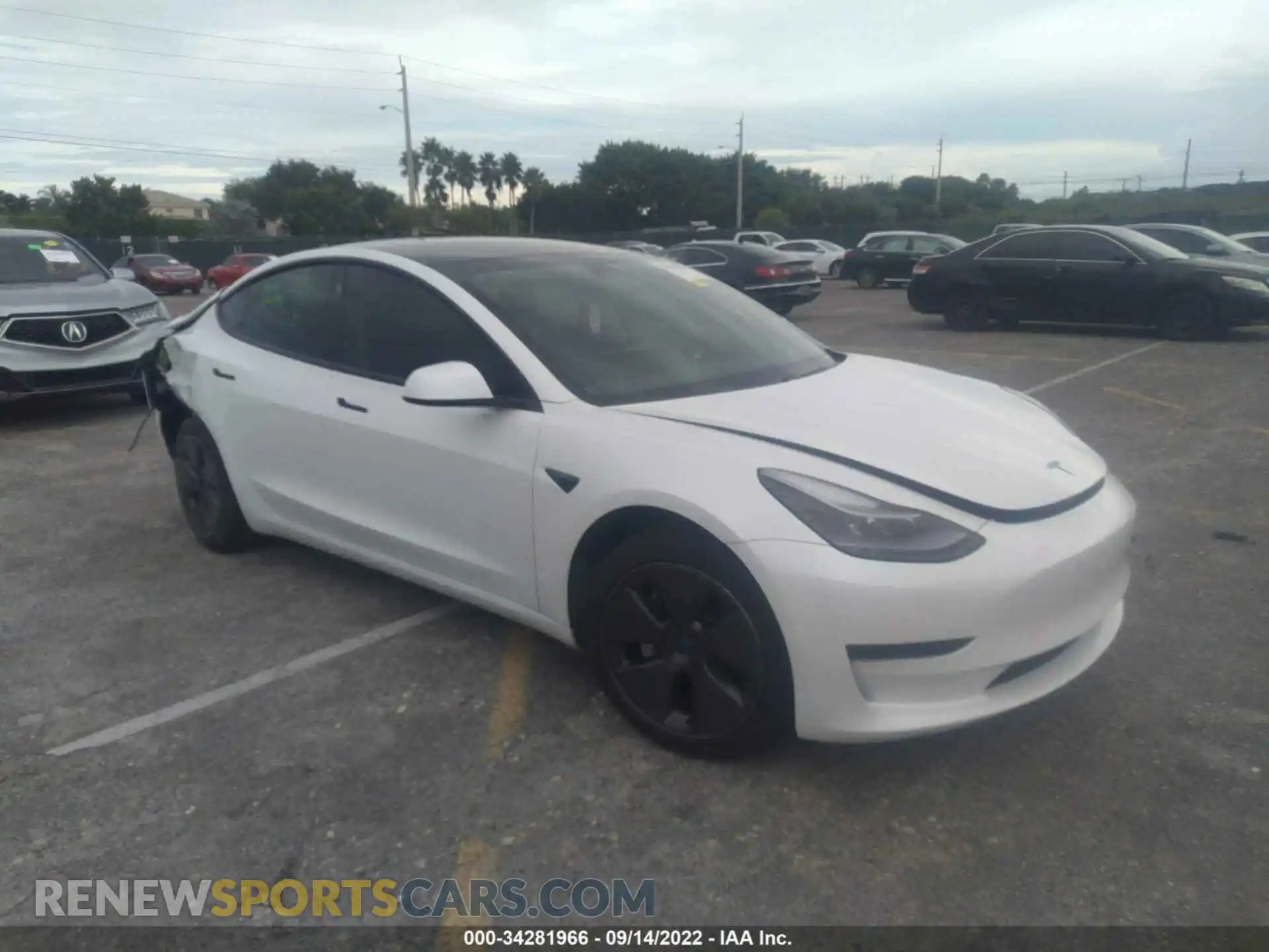 1 Photograph of a damaged car 5YJ3E1EAXMF969091 TESLA MODEL 3 2021
