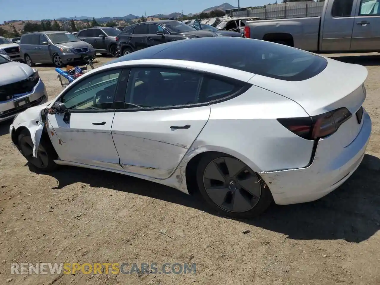 2 Photograph of a damaged car 5YJ3E1EAXMF981936 TESLA MODEL 3 2021