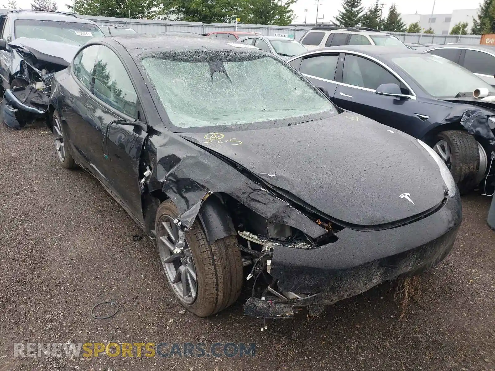 1 Photograph of a damaged car 5YJ3E1EAXMF985825 TESLA MODEL 3 2021