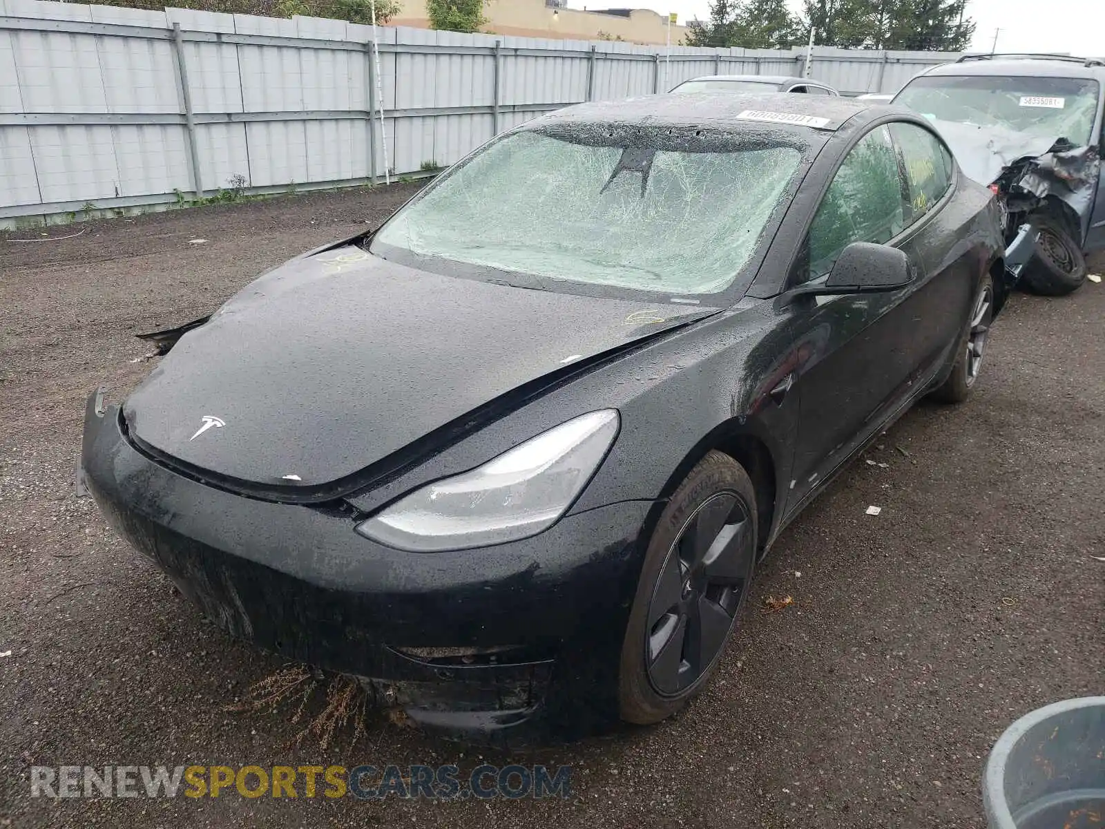 2 Photograph of a damaged car 5YJ3E1EAXMF985825 TESLA MODEL 3 2021