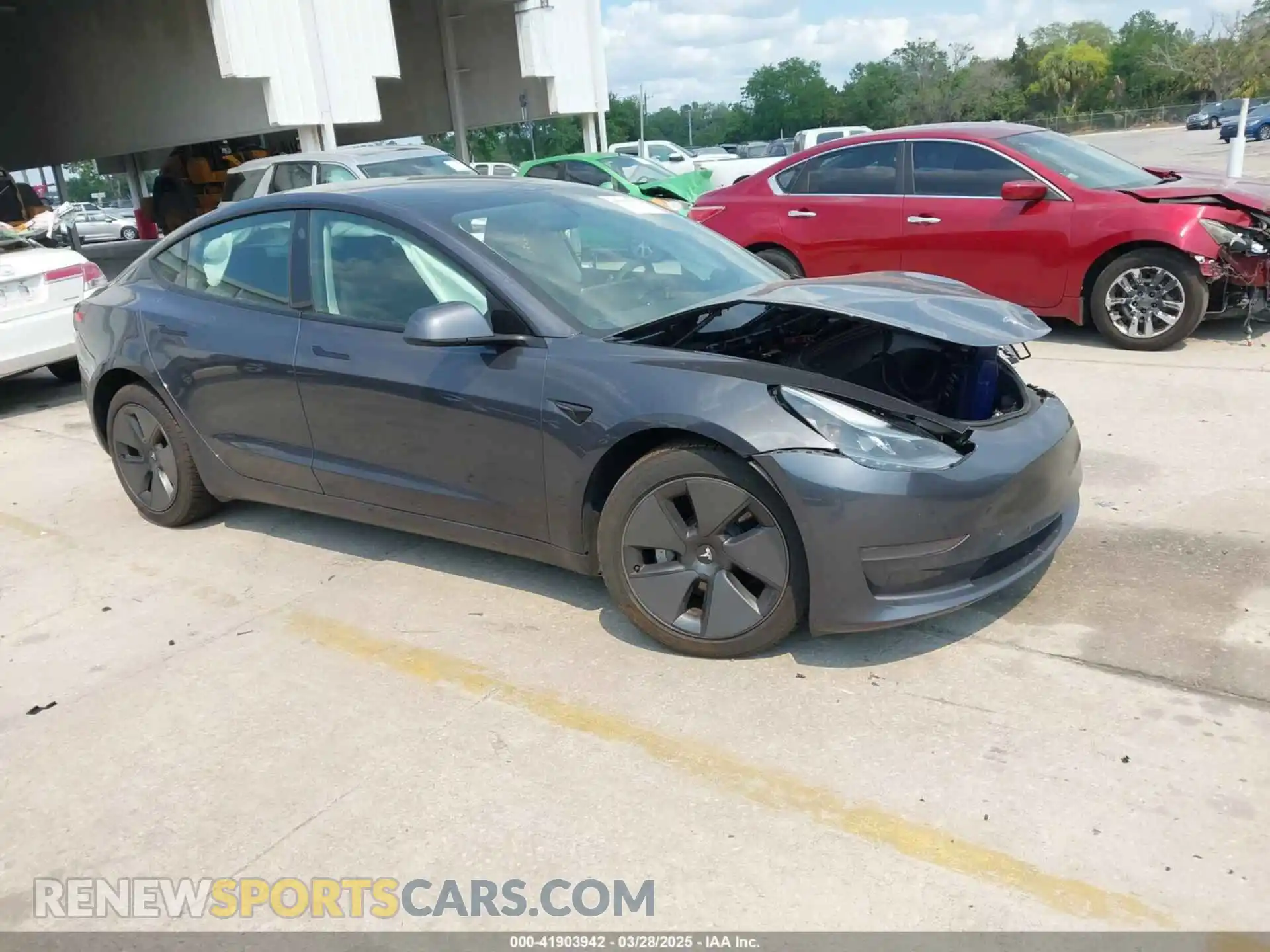 1 Photograph of a damaged car 5YJ3E1EAXMF991463 TESLA MODEL 3 2021