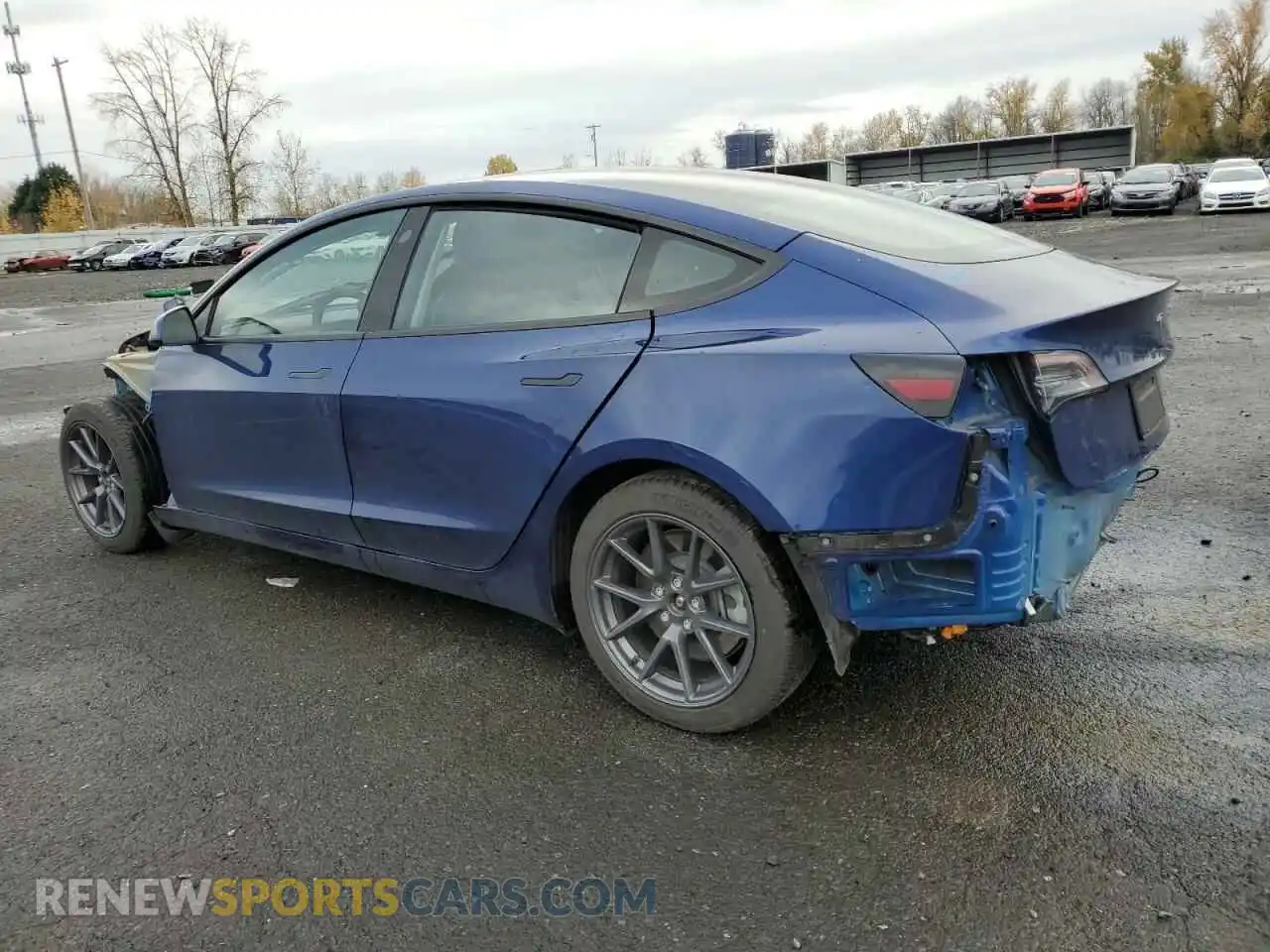 2 Photograph of a damaged car 5YJ3E1EAXMF996467 TESLA MODEL 3 2021