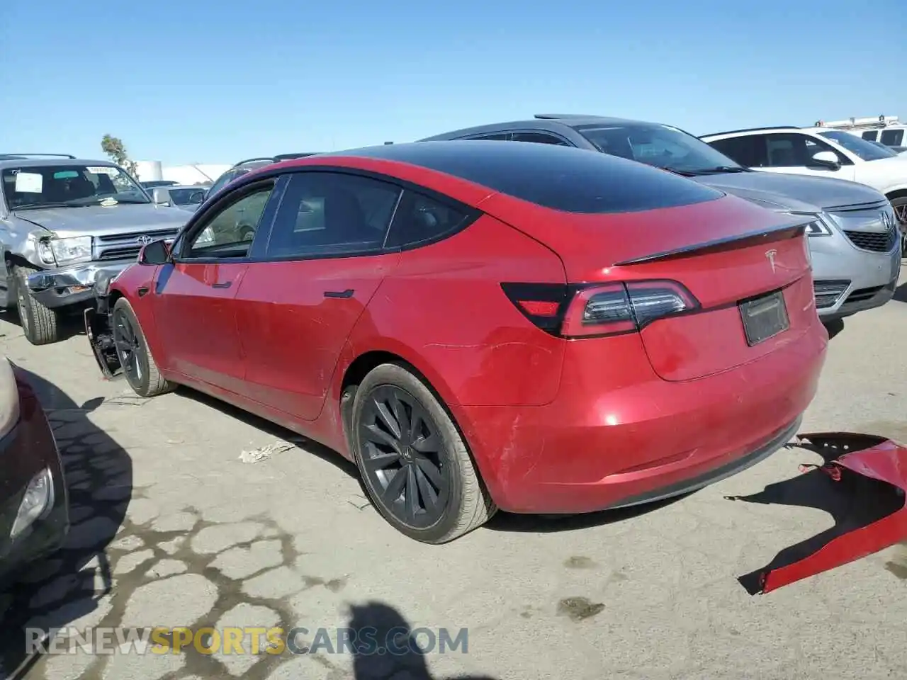 2 fotografías del automóvil dañado 5YJ3E1EB0MF009366 TESLA MODEL 3 2021