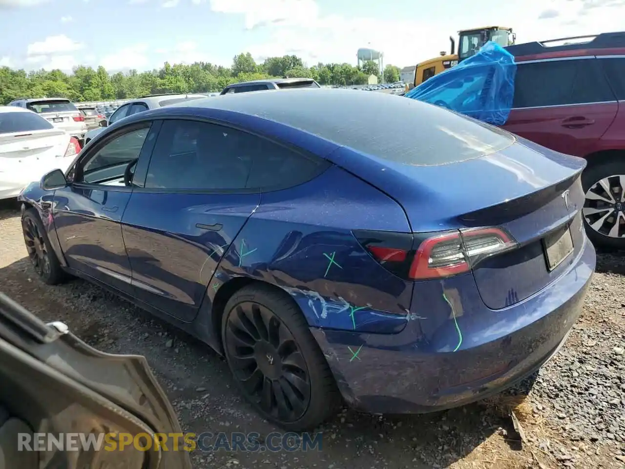 2 Photograph of a damaged car 5YJ3E1EB0MF034994 TESLA MODEL 3 2021