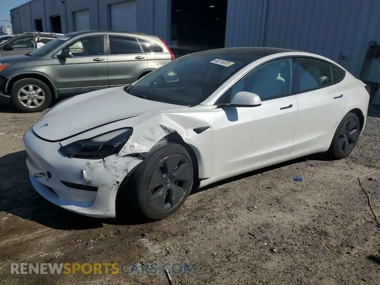 1 Photograph of a damaged car 5YJ3E1EB0MF036440 TESLA MODEL 3 2021