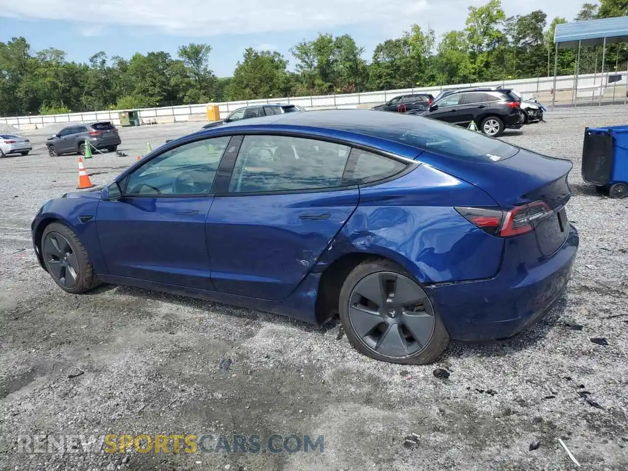 2 Photograph of a damaged car 5YJ3E1EB0MF044506 TESLA MODEL 3 2021