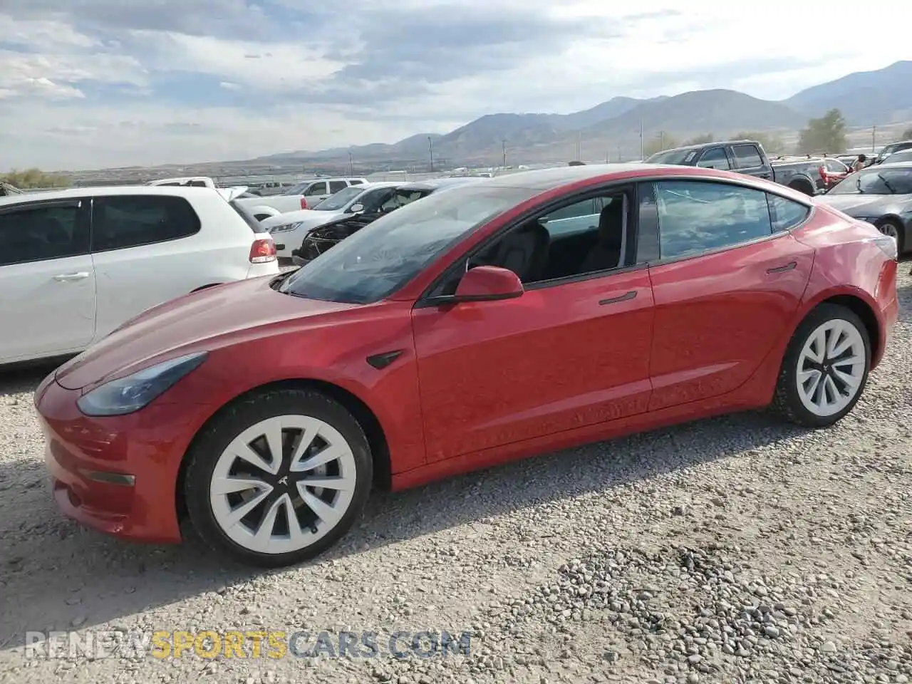 1 Photograph of a damaged car 5YJ3E1EB0MF049382 TESLA MODEL 3 2021
