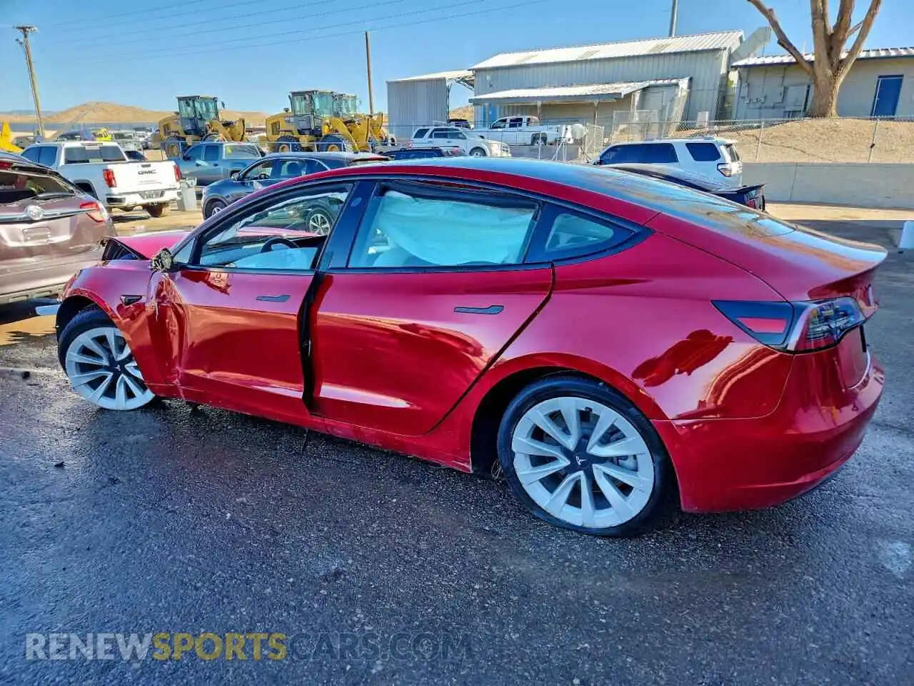 2 fotografías del automóvil dañado 5YJ3E1EB0MF053495 TESLA MODEL 3 2021