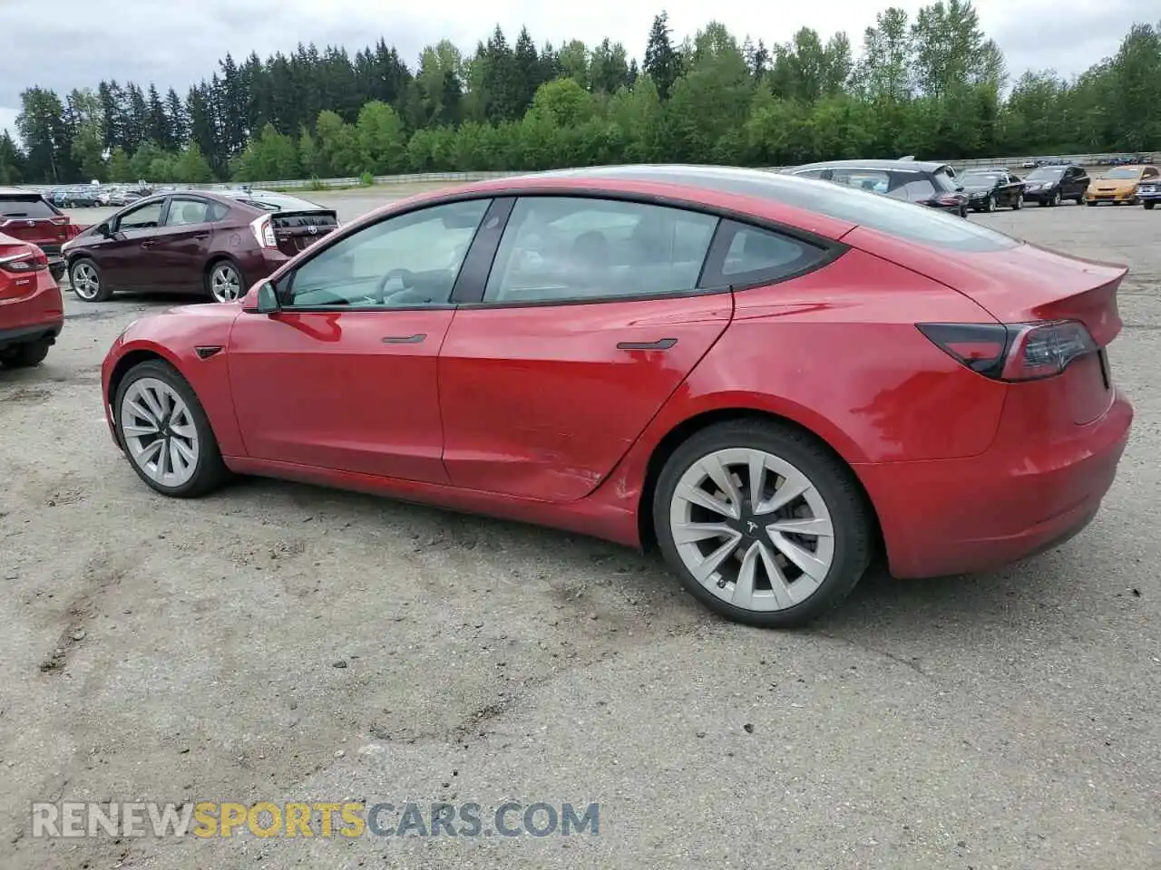 2 Photograph of a damaged car 5YJ3E1EB0MF055411 TESLA MODEL 3 2021
