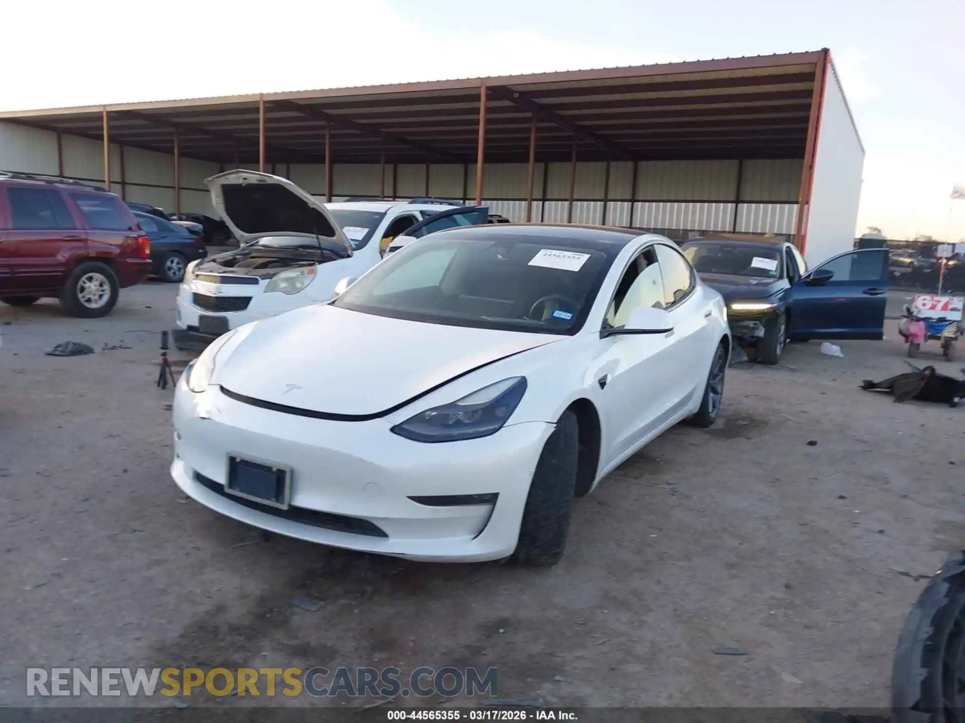2 Photograph of a damaged car 5YJ3E1EB0MF056591 TESLA MODEL 3 2021