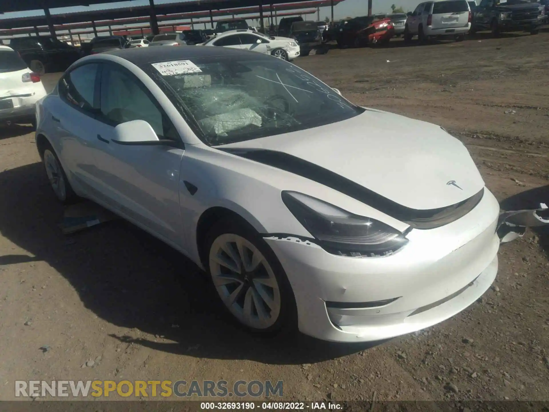 1 Photograph of a damaged car 5YJ3E1EB0MF057191 TESLA MODEL 3 2021