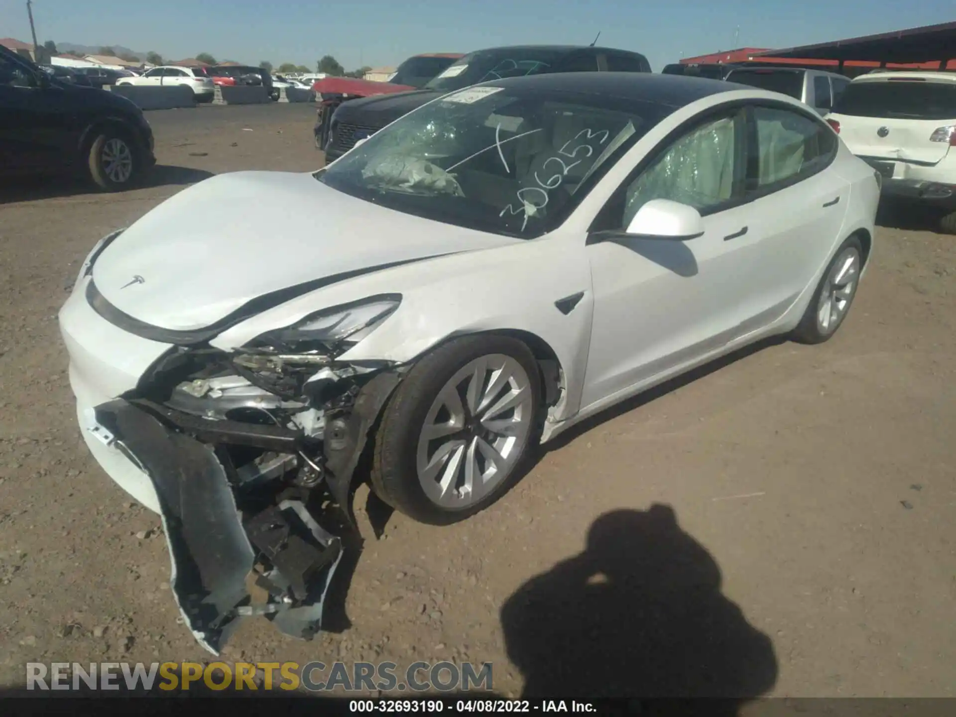 2 Photograph of a damaged car 5YJ3E1EB0MF057191 TESLA MODEL 3 2021
