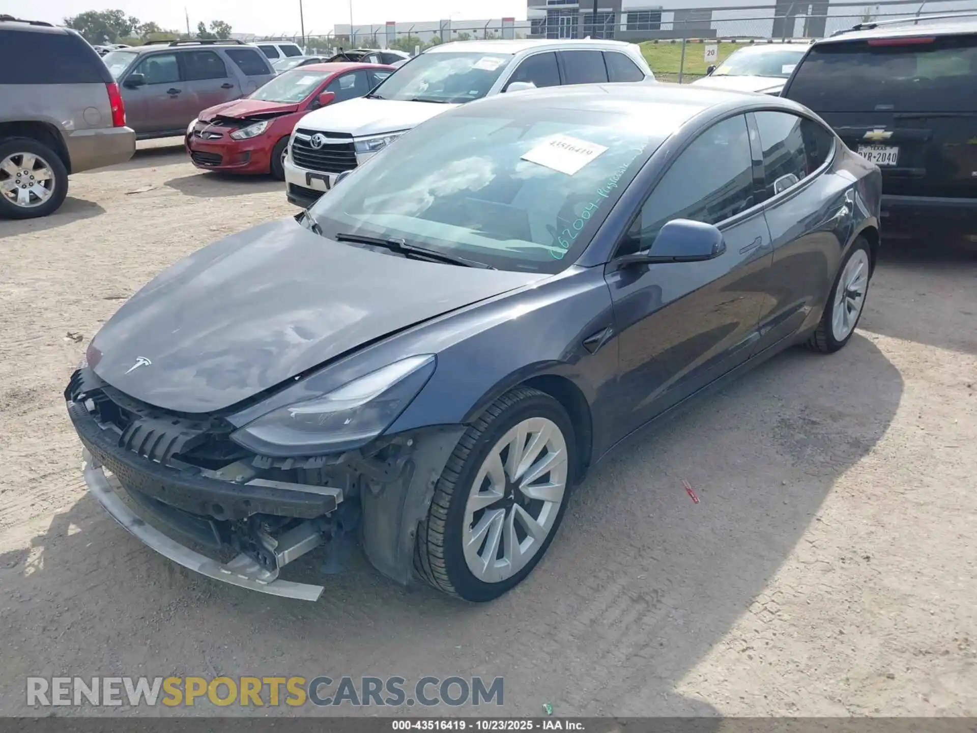 2 Photograph of a damaged car 5YJ3E1EB0MF062004 TESLA MODEL 3 2021