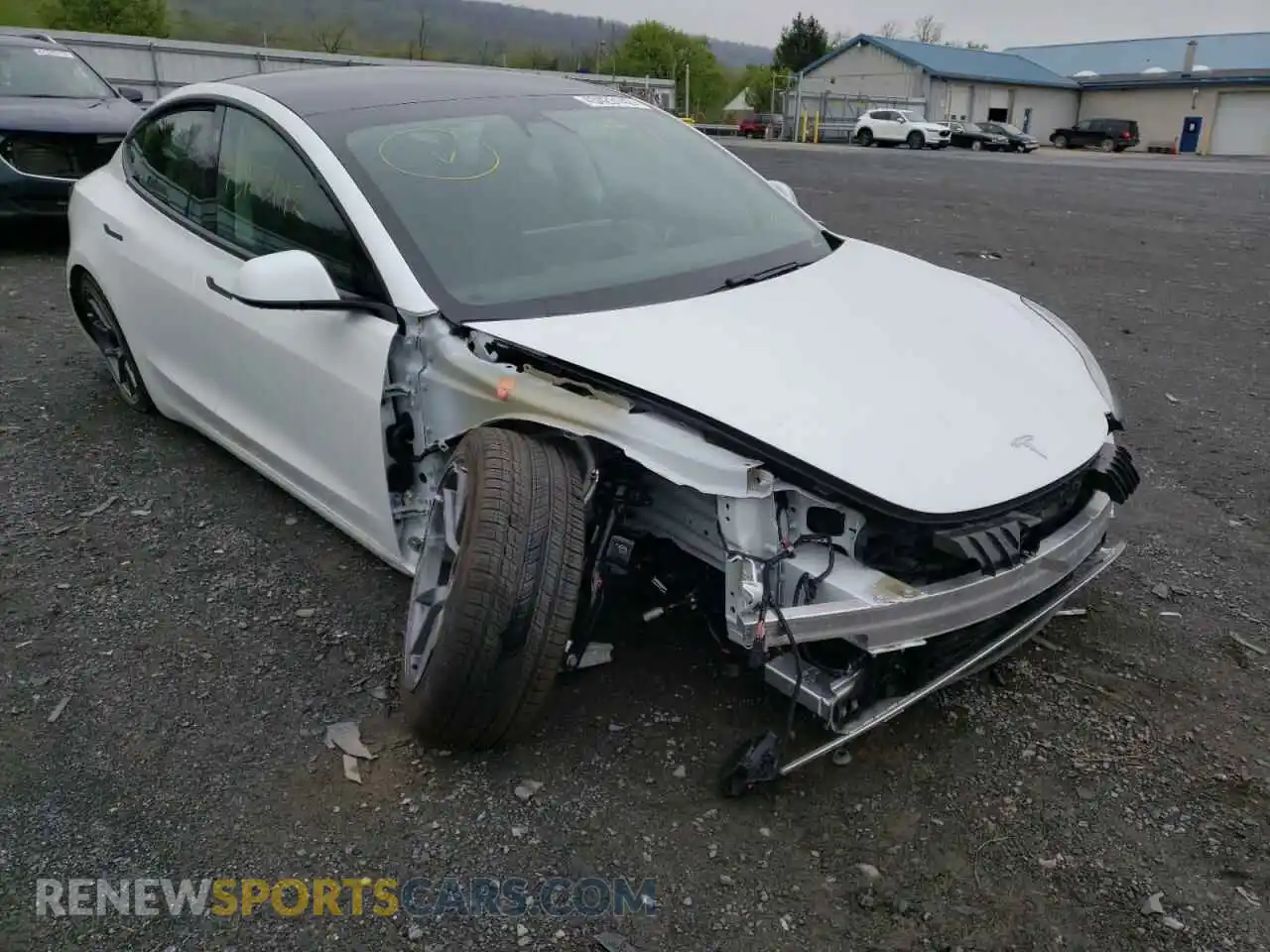 1 Photograph of a damaged car 5YJ3E1EB0MF063248 TESLA MODEL 3 2021
