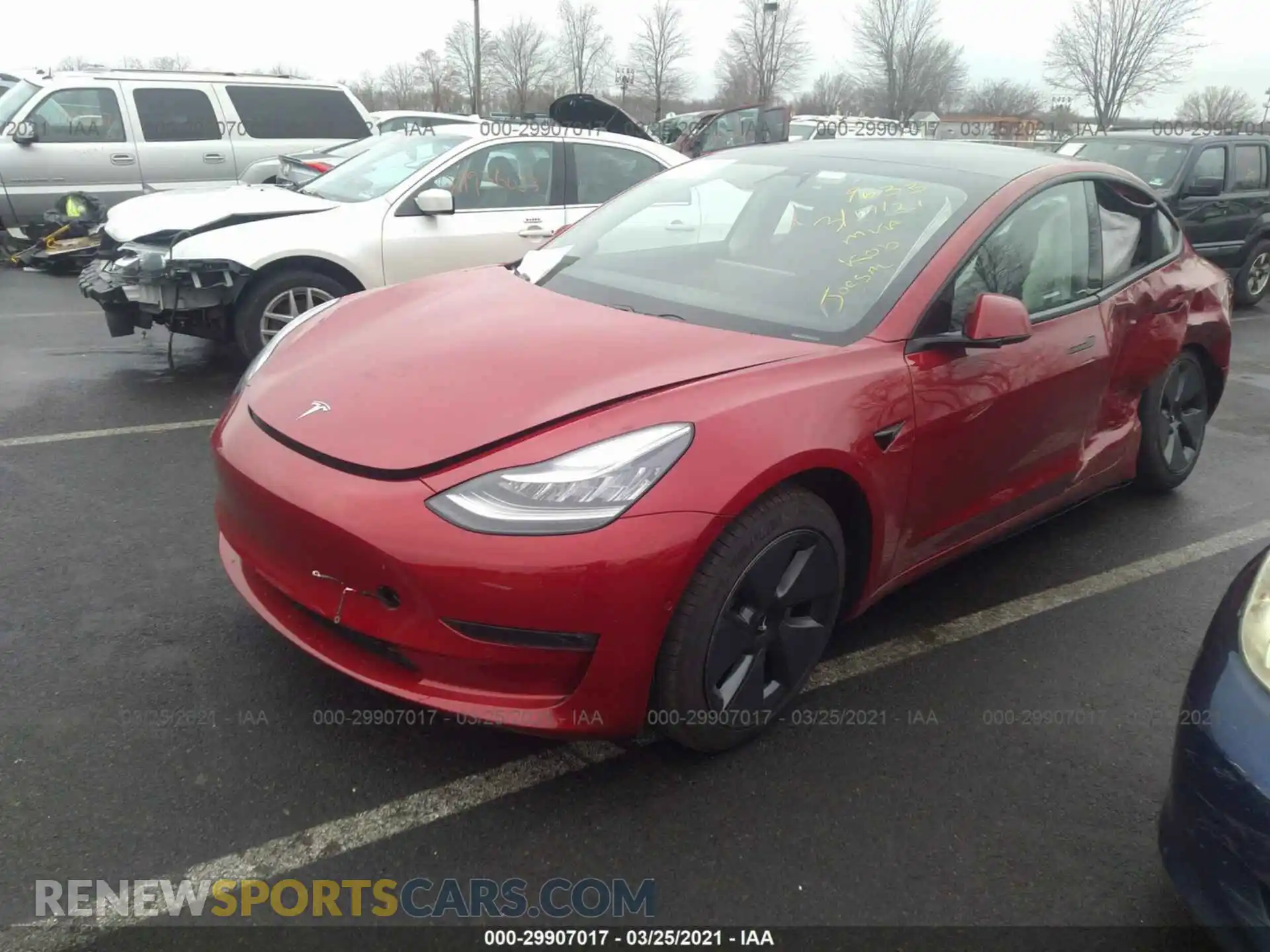 2 Photograph of a damaged car 5YJ3E1EB0MF849633 TESLA MODEL 3 2021