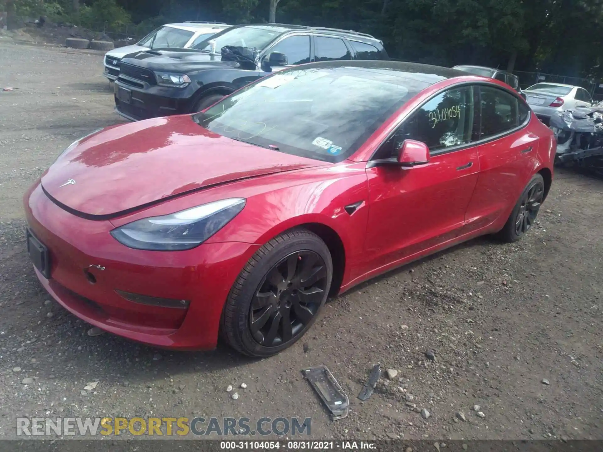 2 Photograph of a damaged car 5YJ3E1EB0MF869283 TESLA MODEL 3 2021