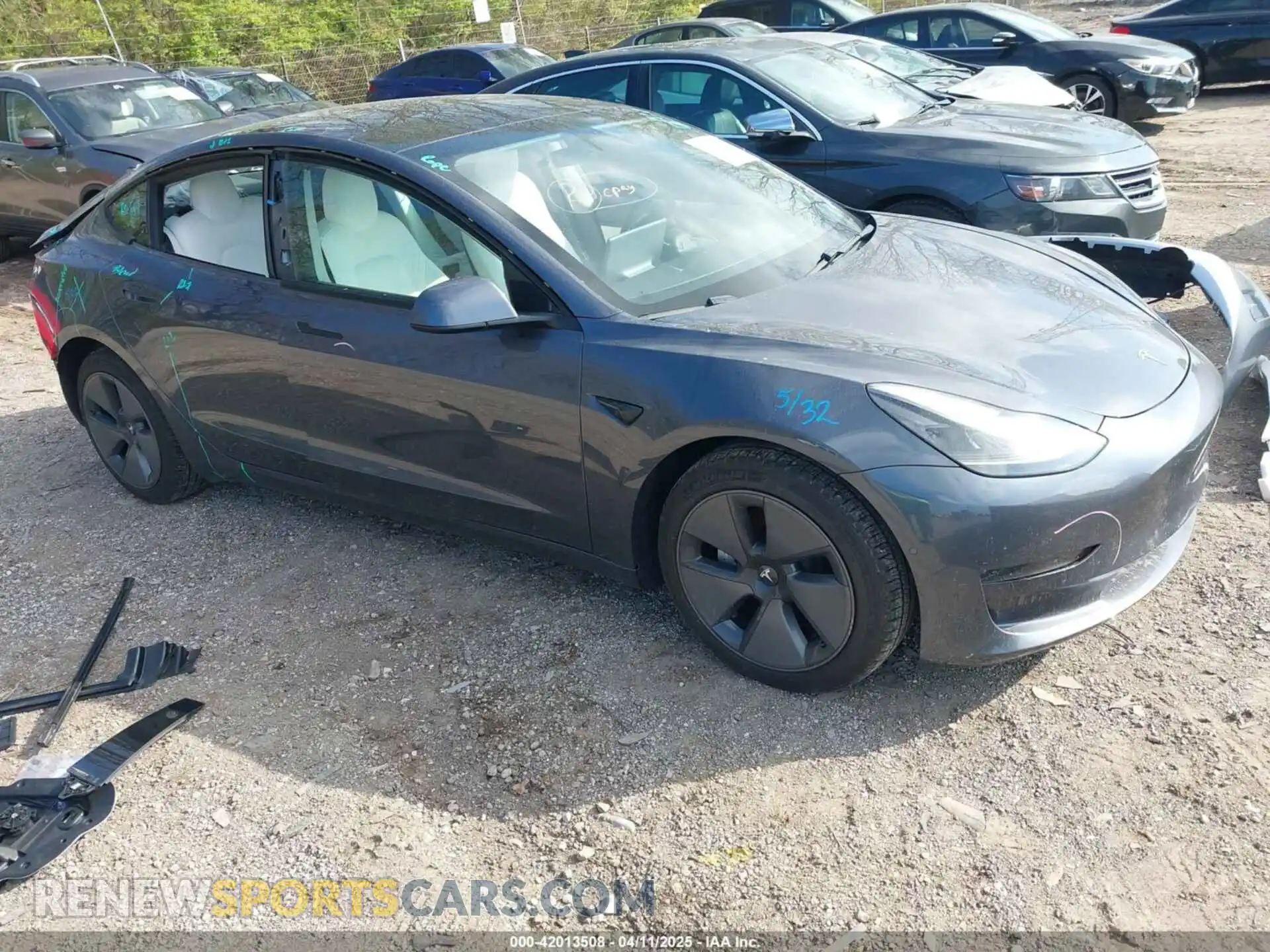 1 Photograph of a damaged car 5YJ3E1EB0MF903058 TESLA MODEL 3 2021