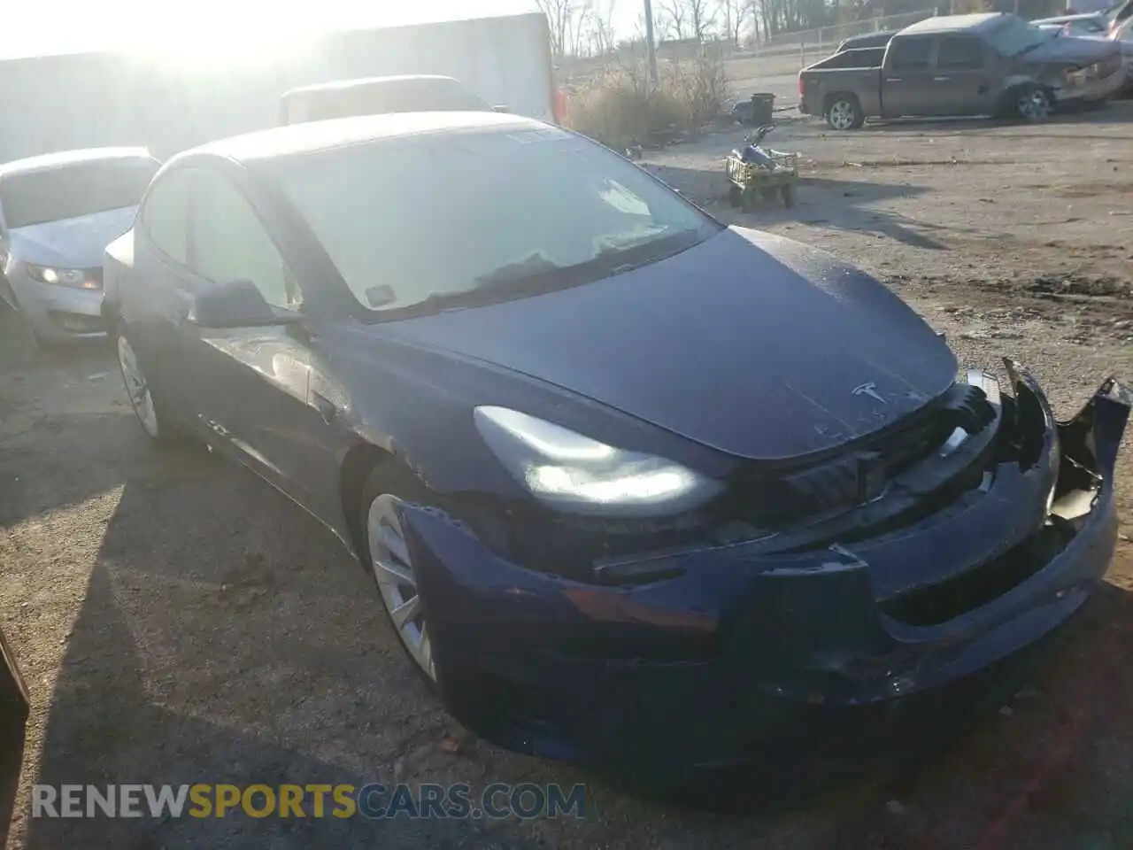 1 Photograph of a damaged car 5YJ3E1EB0MF903268 TESLA MODEL 3 2021