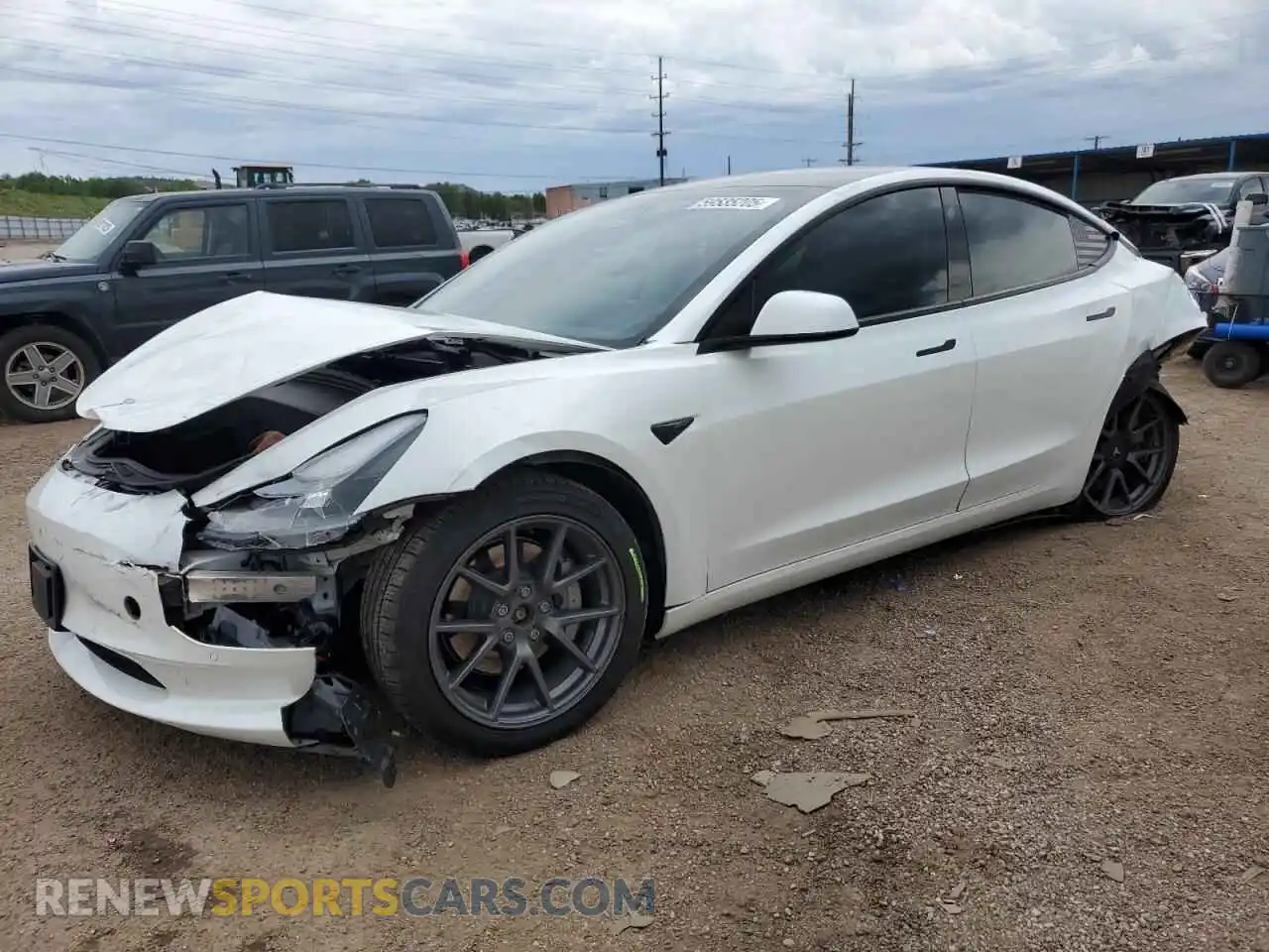 1 Photograph of a damaged car 5YJ3E1EB0MF915484 TESLA MODEL 3 2021
